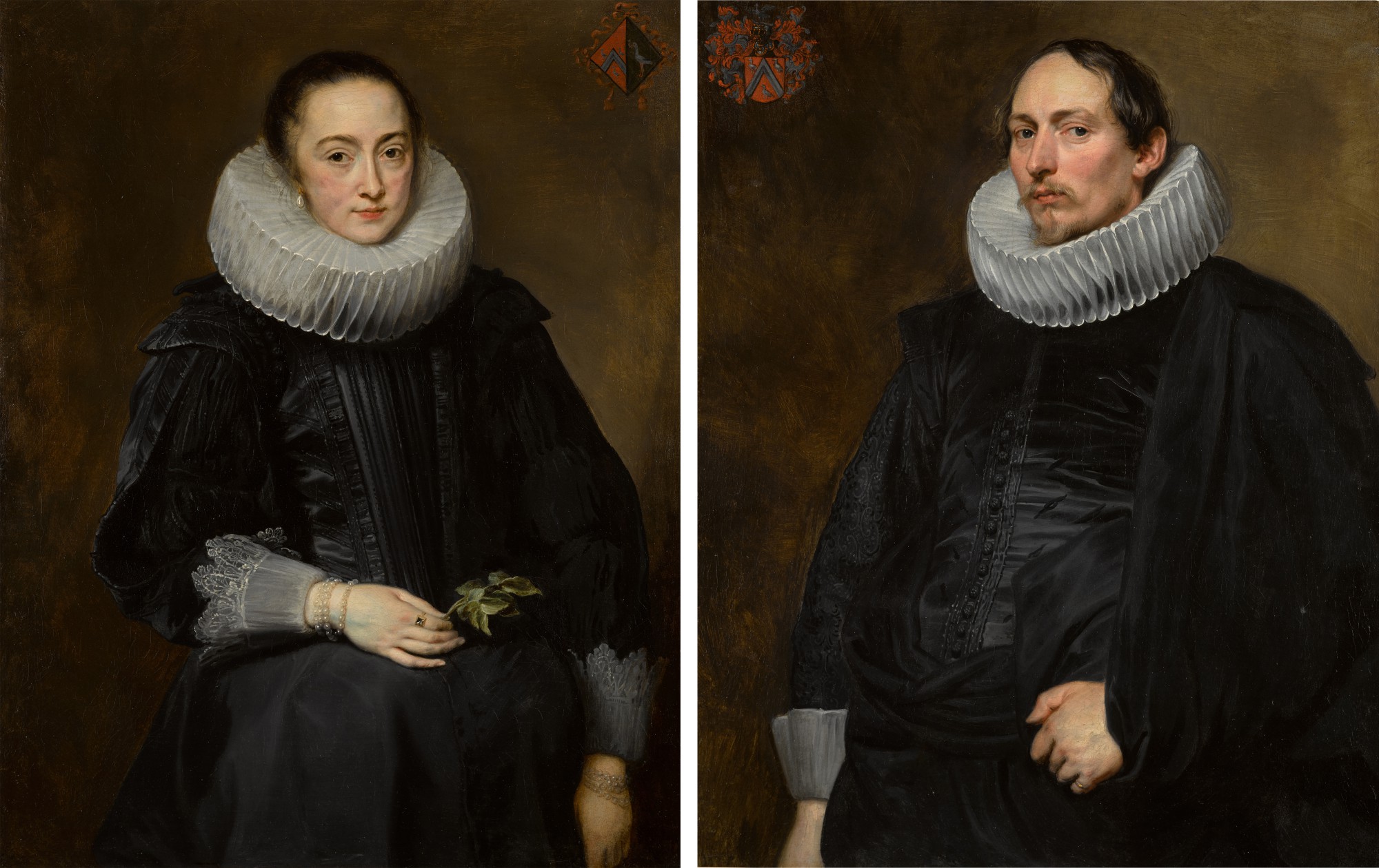 Sir Anthony van Dyck — Portrait of Jacob de Witte; Portrait of Maria Nutius 《雅各布・德維特畫像；瑪莉亞・努提烏斯畫像》