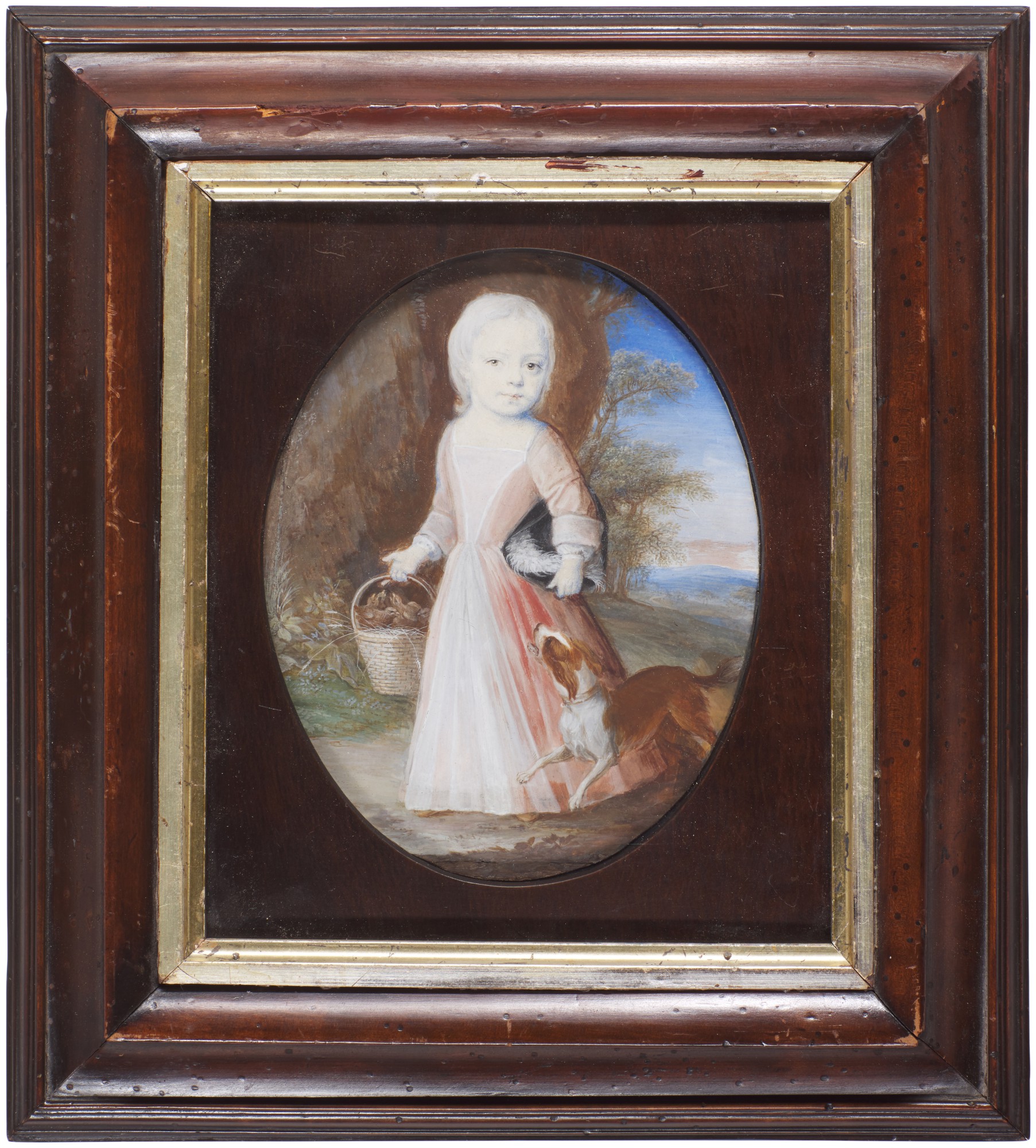 Catharina da Costa — Portrait of a girl holding a basket of chicks, circa 1710