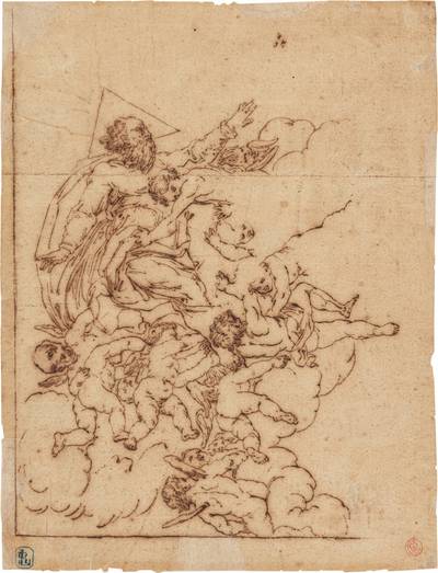 God the Father with winged putti in the clouds