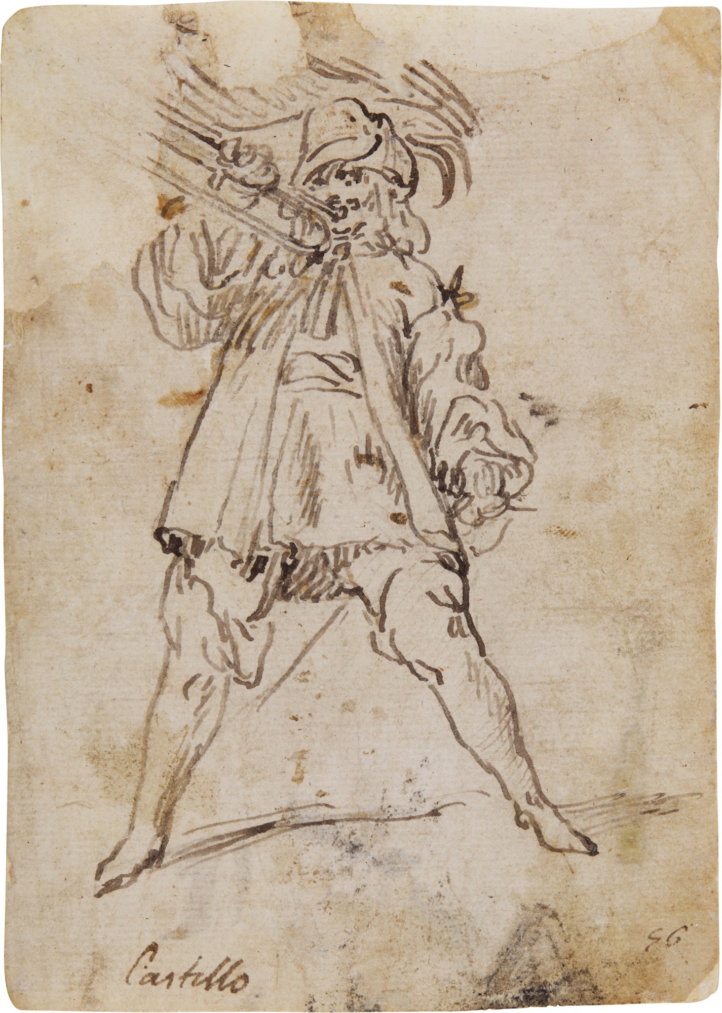 Unknown — A) A Man Sounding a Trumpet B) Saint John the Baptist C) An abduction D) Saint Christopher and the Christ Child  