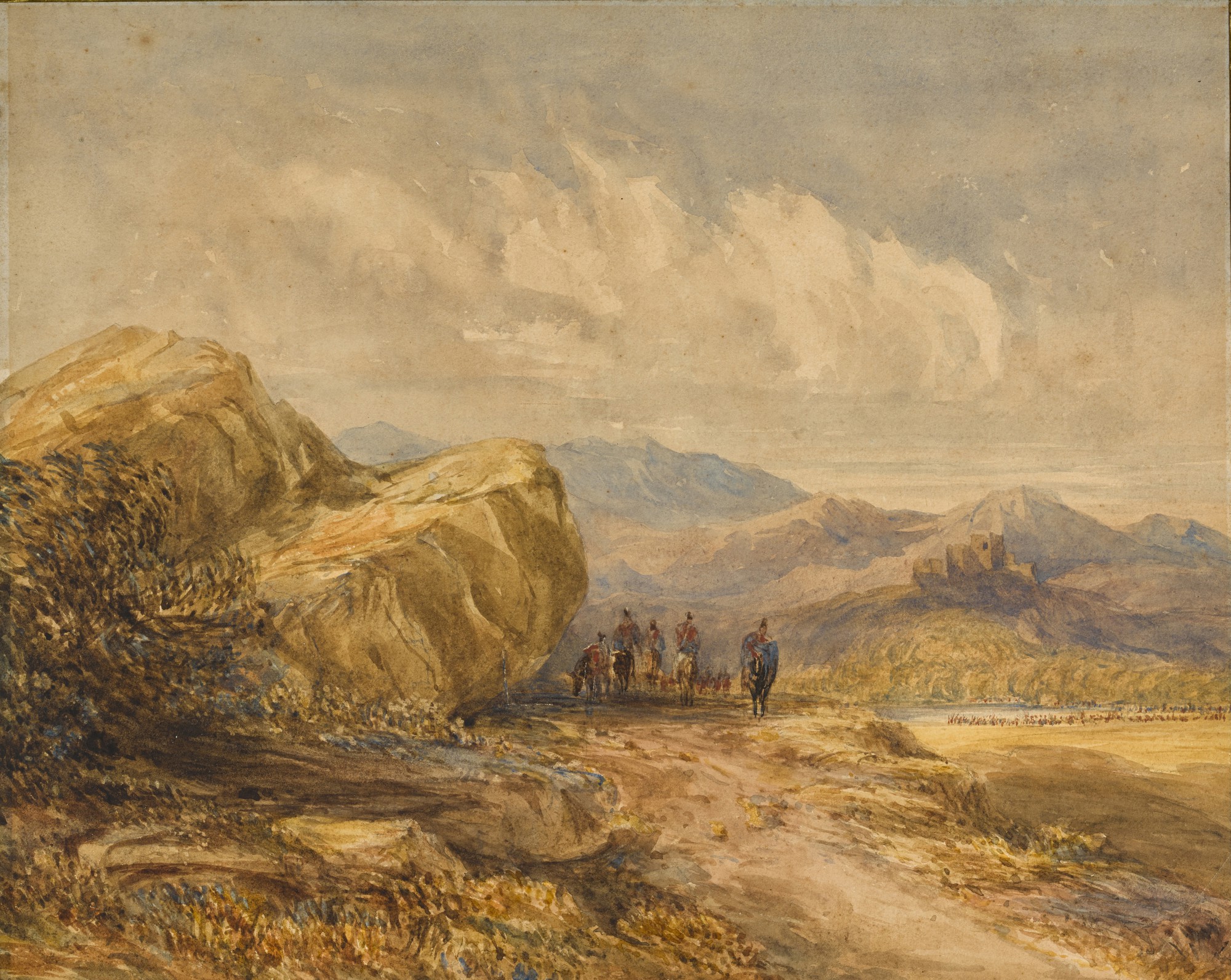 Soliders in a mountainous landscape