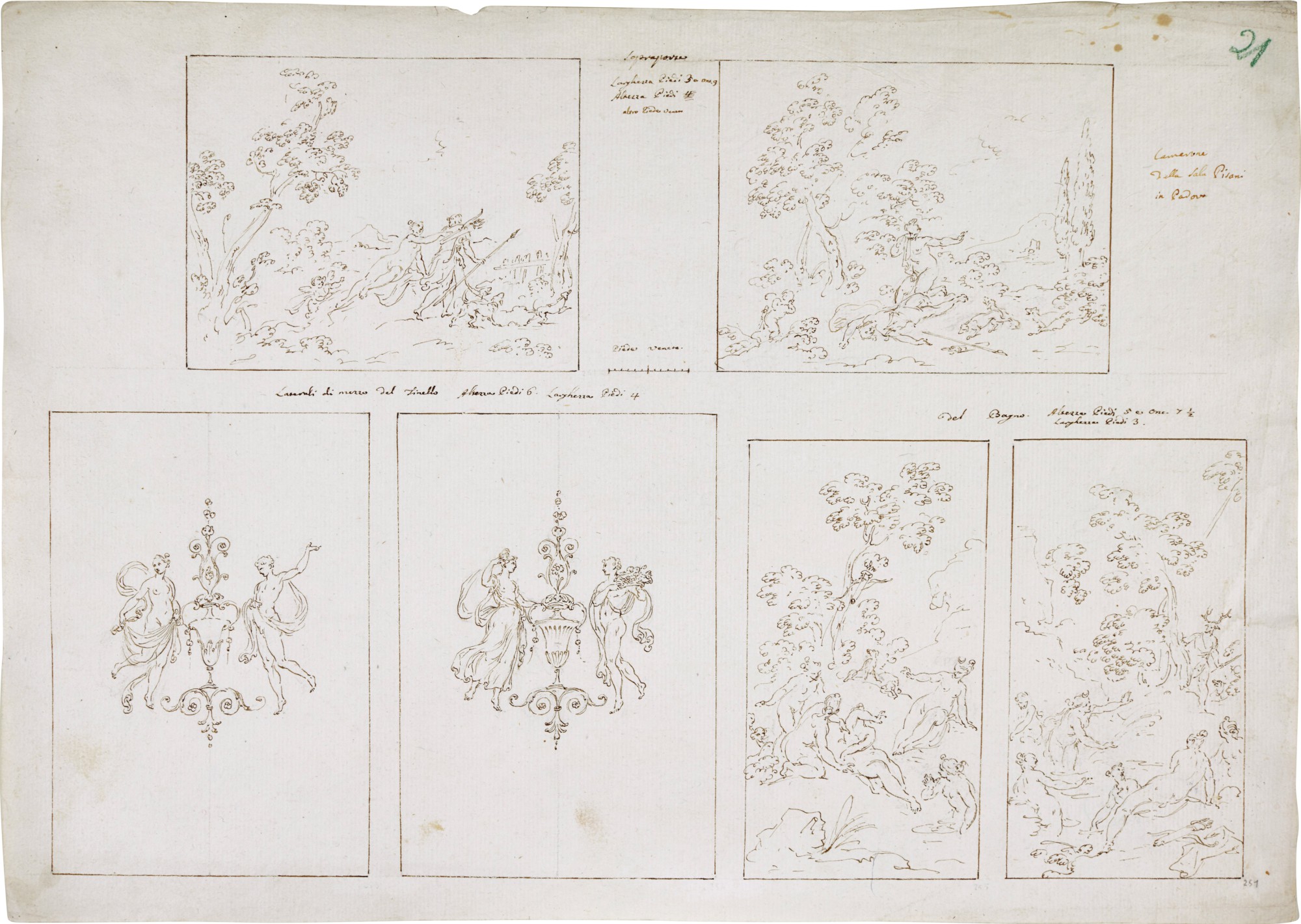 Pietro Antonio Novelli — Studies for the decoration of Palazzo Pisani - De Lazara, Padua