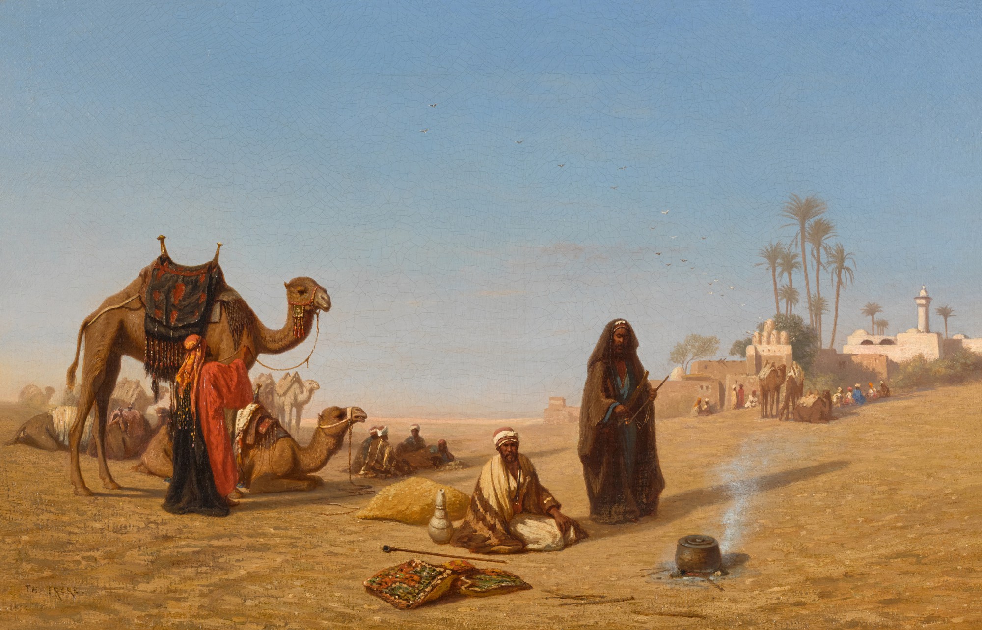 Charles Théodore Frère — The Halt of the Caravan