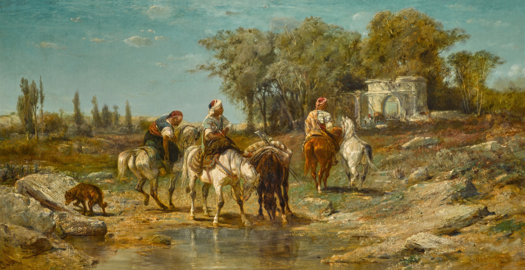 Horsemen at a Watering Place