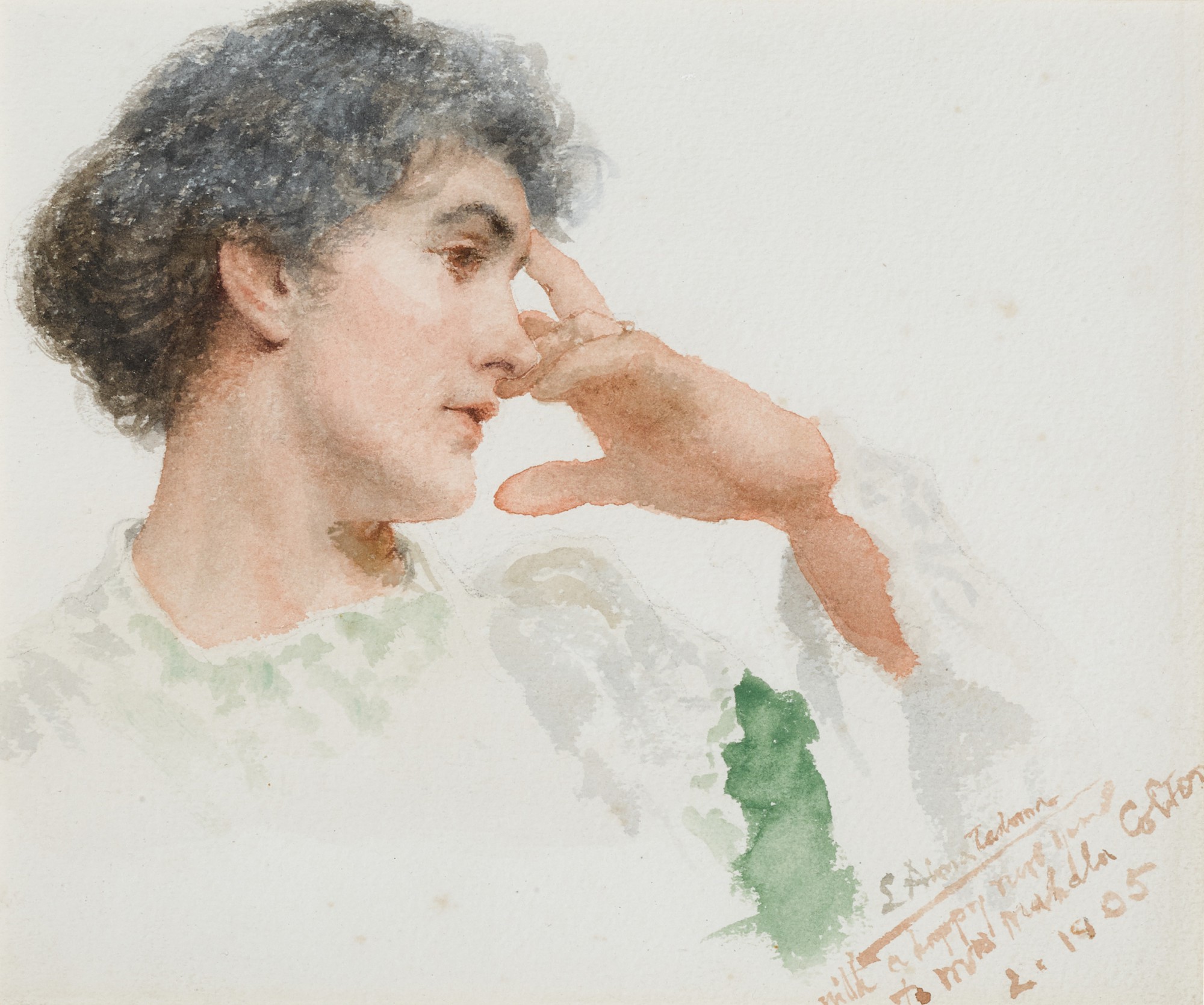 Lawrence Alma-Tadema — Portrait study of Mrs Mahala Colton