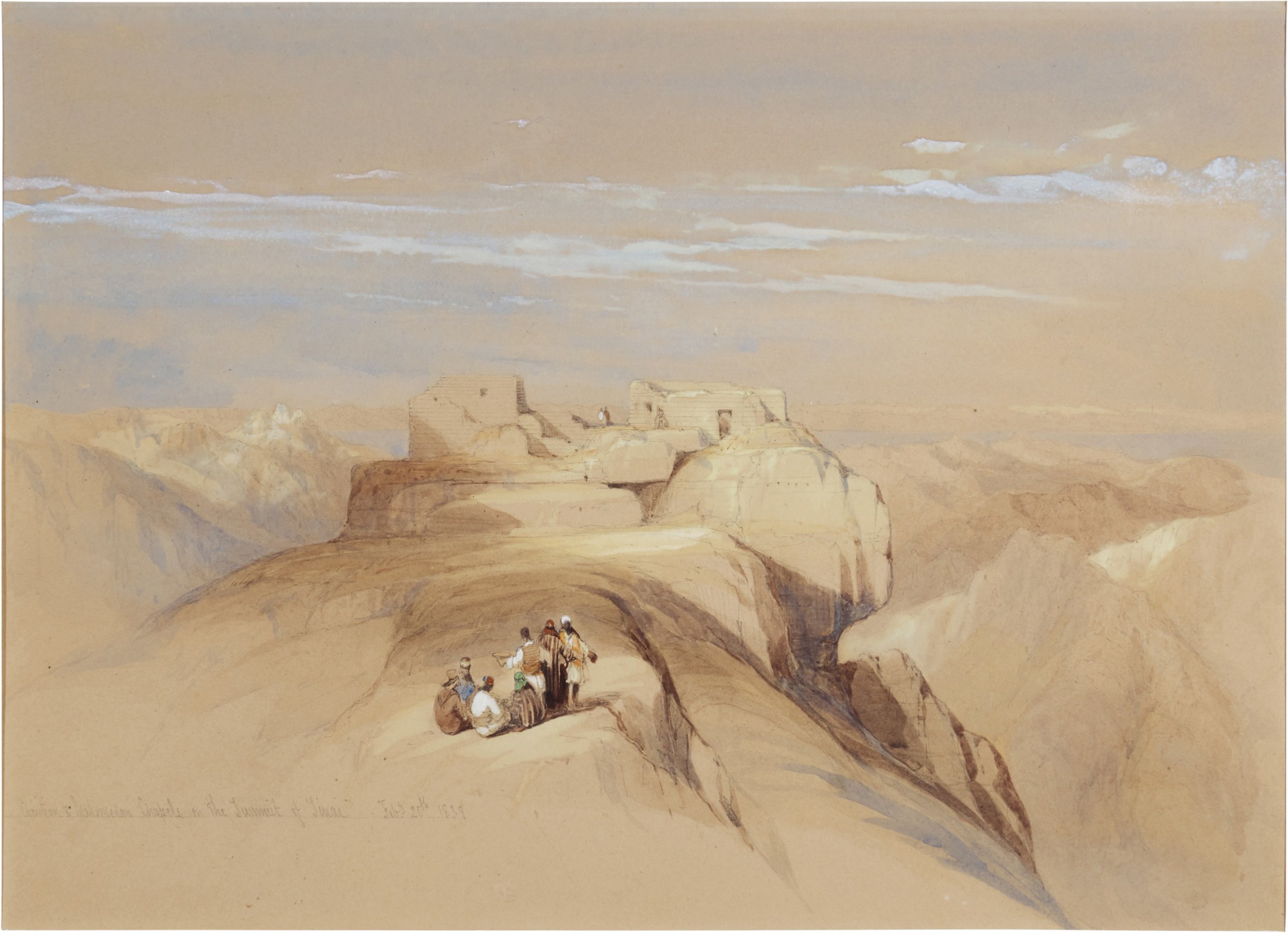 David Roberts — The Christian and Mohammedan Chapels on the Summit of Sinai