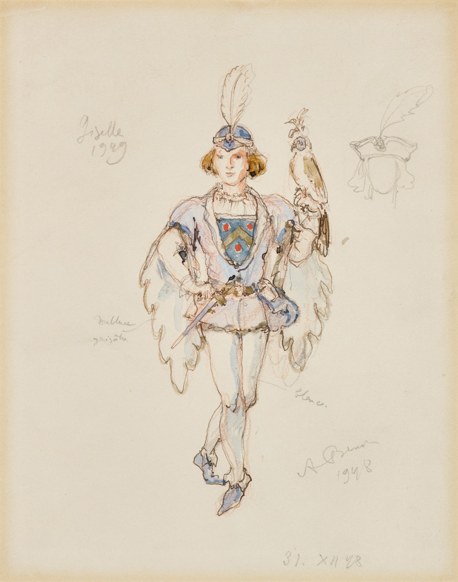 Three Costume Designs for Giselle