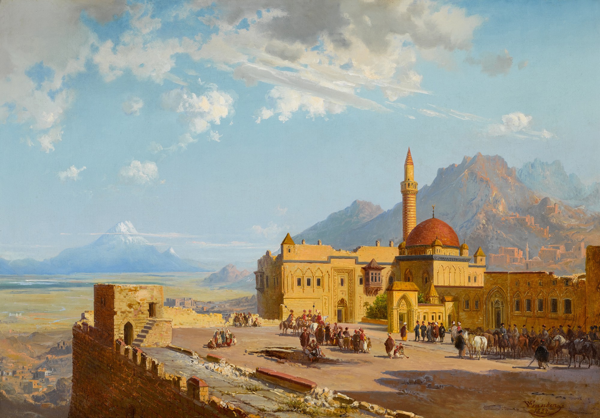 Paul von Franken — Ishak Pasha Palace with Mount Ararat in the Background