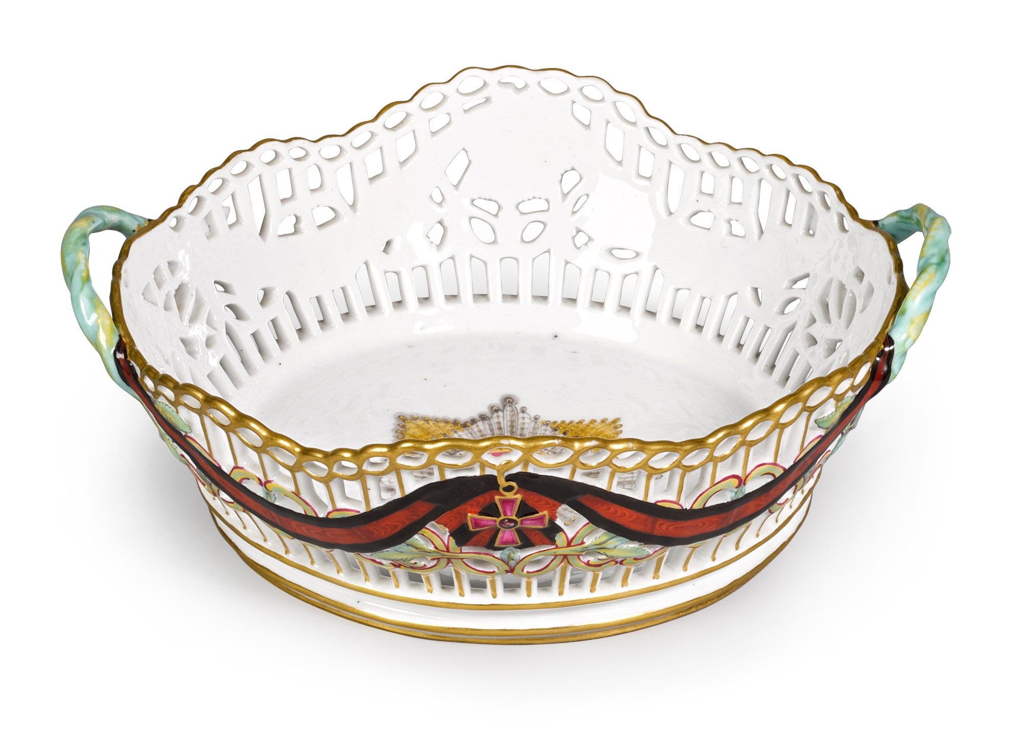 Unknown — A porcelain basket from the order of St Vladimir Service, Gardner Porcelain Factory, Verbilki, late-18th century