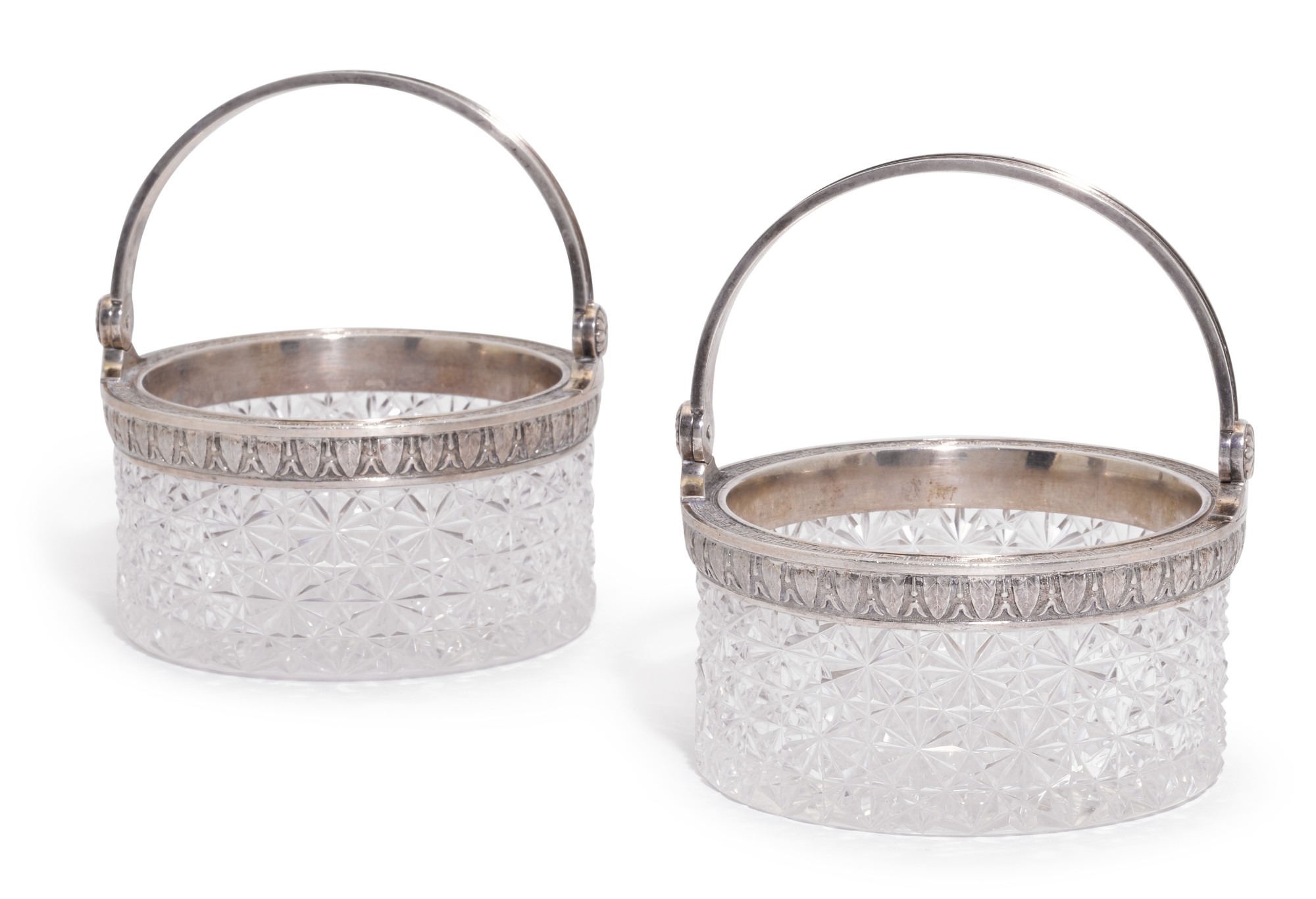Unknown (Historical) — A pair of Fabergé silver-mounted cut-glass baskets, Moscow, 1899-1908 