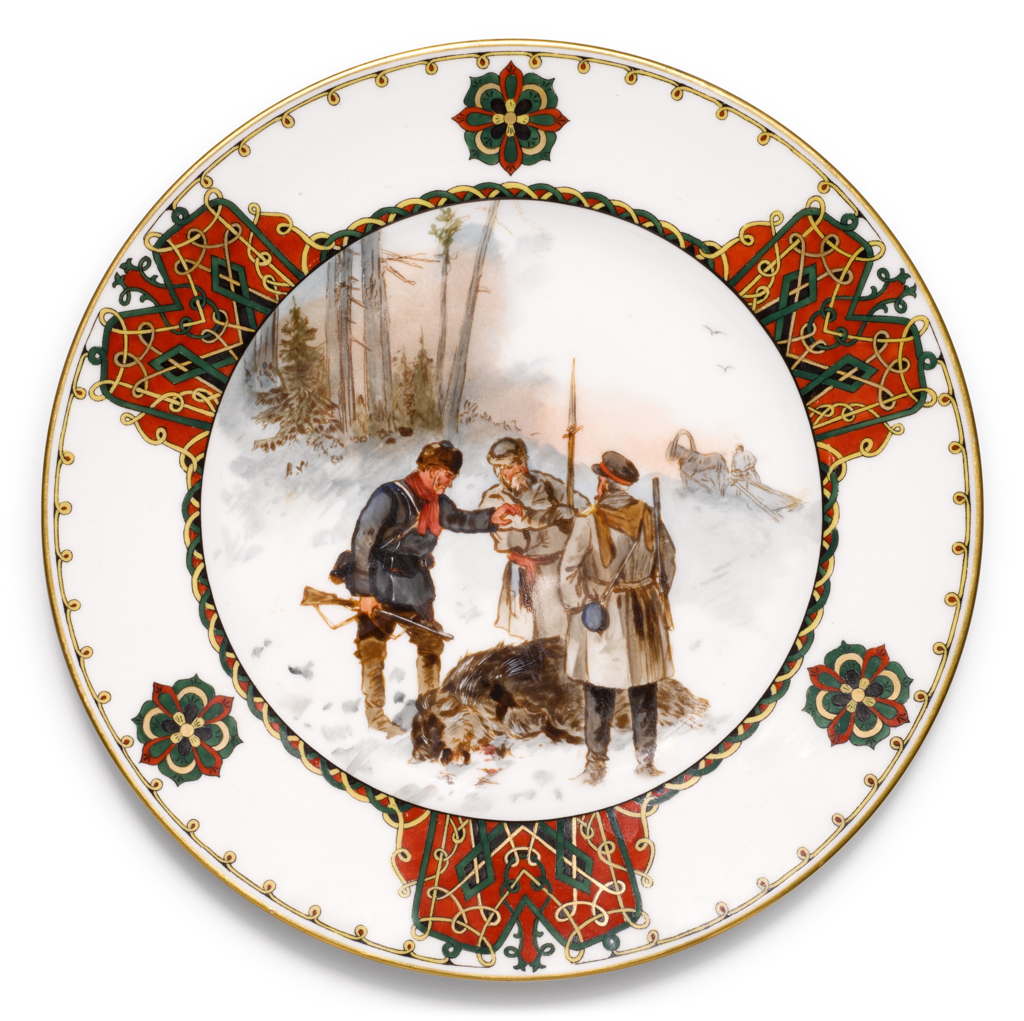 A porcelain plate, Kornilov Brothers Porcelain Factory, St Petersburg, late-19th/early-20th century — A porcelain plate, Kornilov Brothers Porcelain Factory, St Petersburg, late-19th/early-20th century