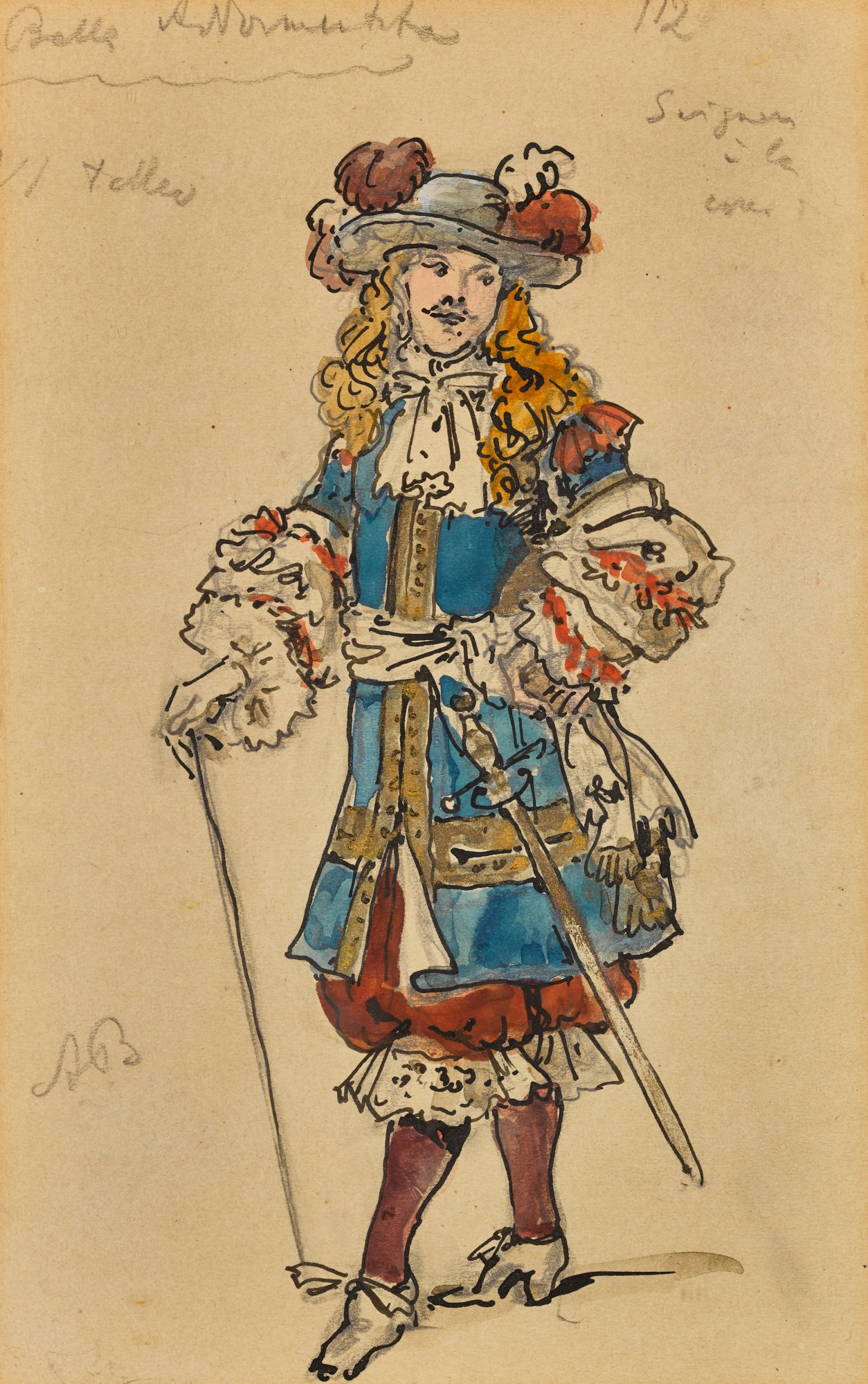Alexander Nikolaevich Benois — Four Costume Designs for Sleeping Beauty and Two for Petrushka (six works)