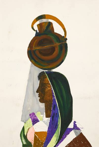 Indian Woman Carrying a Water Pot