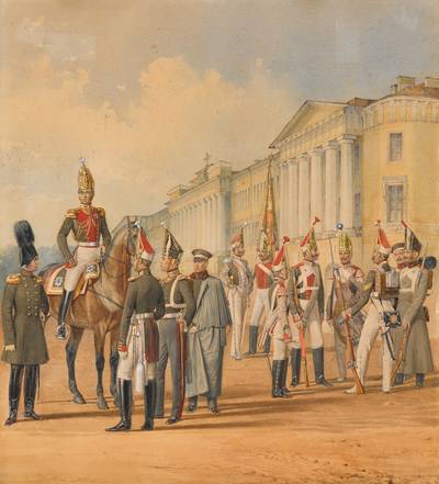 Officers and Soldiers from the Pavlovsky Life Guards Regiment