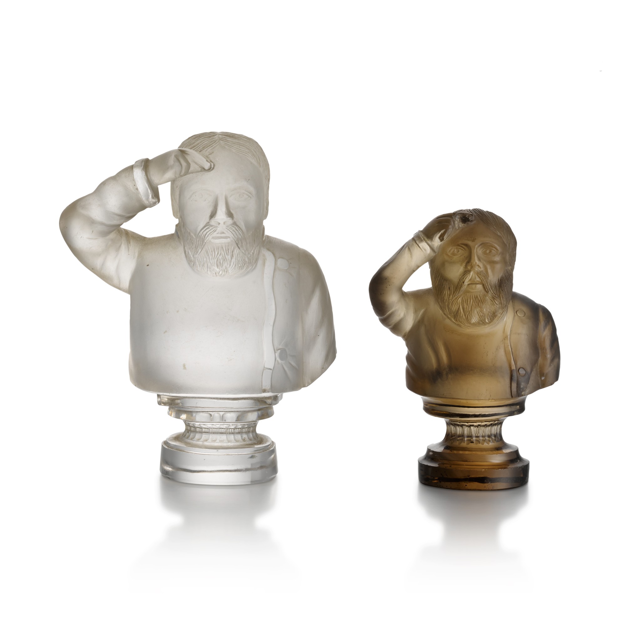 Two figural quartz desk seals, Ekaterinburg, second half 19th century — Two figural quartz desk seals, Ekaterinburg, second half 19th century 