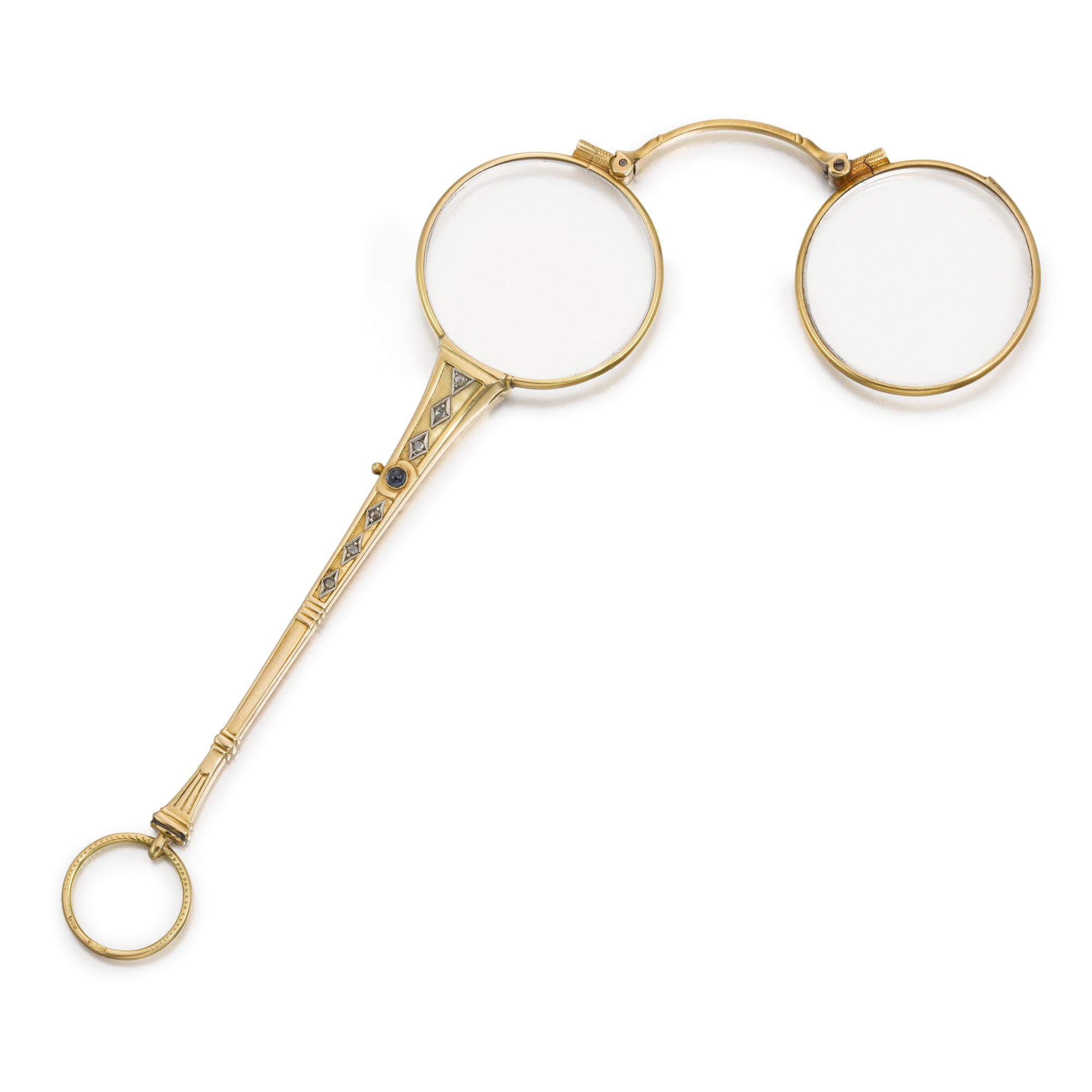 A Fabergé jewelled gold lorgnette, Riga, 1908-1917 — A Fabergé jewelled gold lorgnette, Riga, 1908-1917