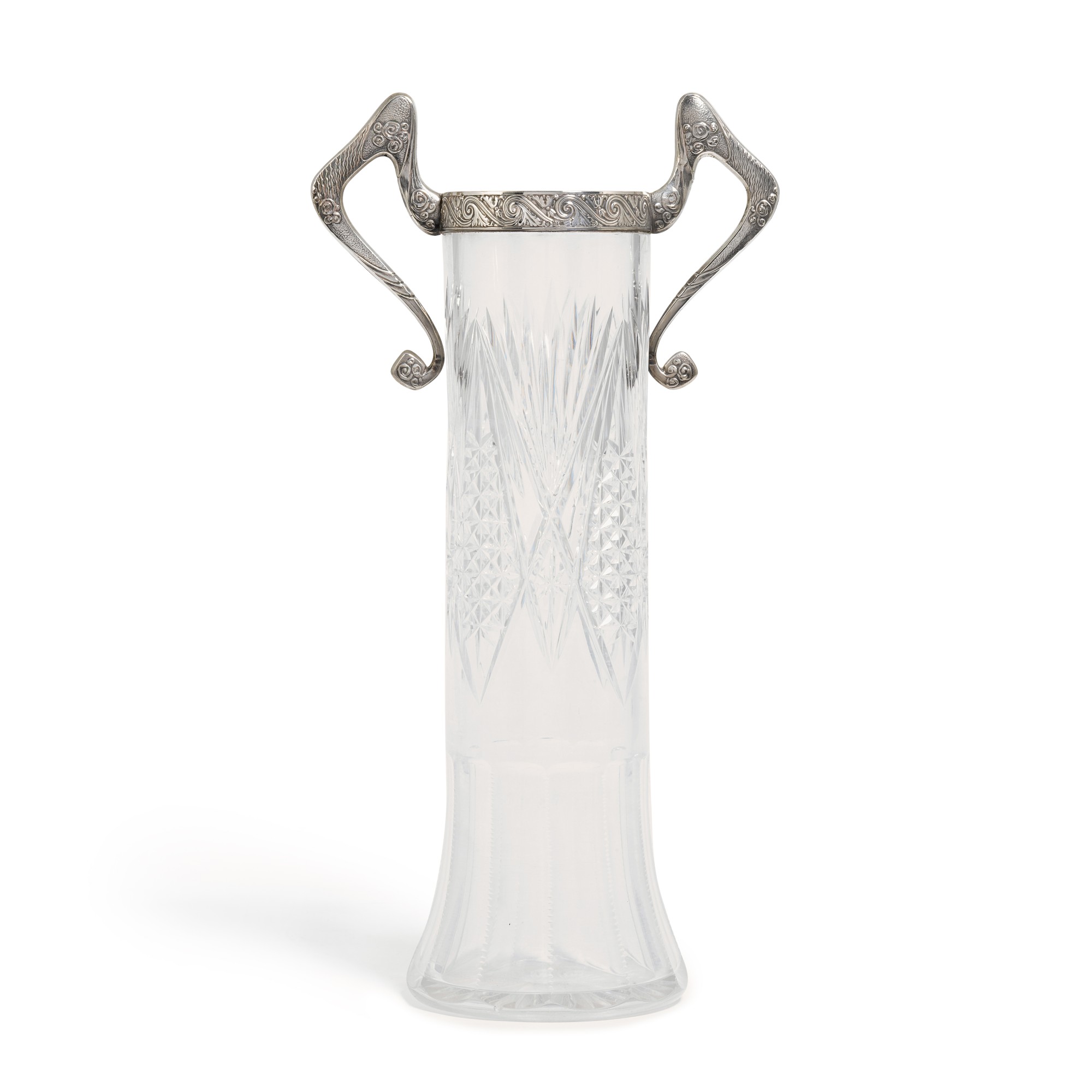 Unknown — A silver-mounted cut-glass vase, 13th Artel, Moscow, 1908-1917
