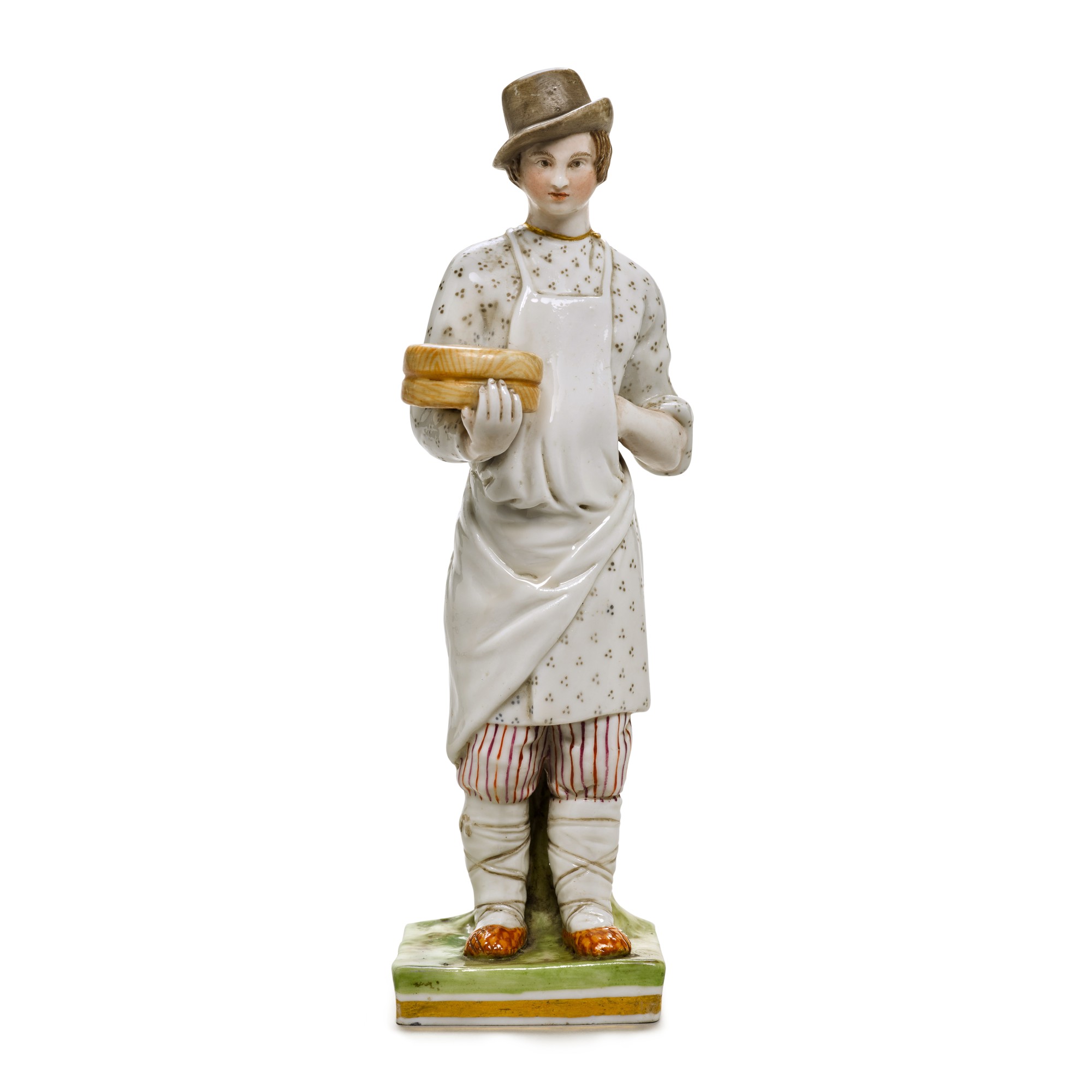 The pancake vendor: a porcelain figure, Gardner Porcelain Factory, Verbilki, circa 1820s — The pancake vendor: a porcelain figure, Gardner Porcelain Factory, Verbilki, circa 1820s