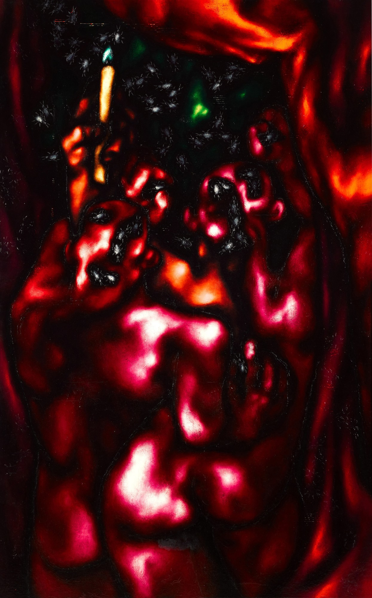 Two Figures with Beetles