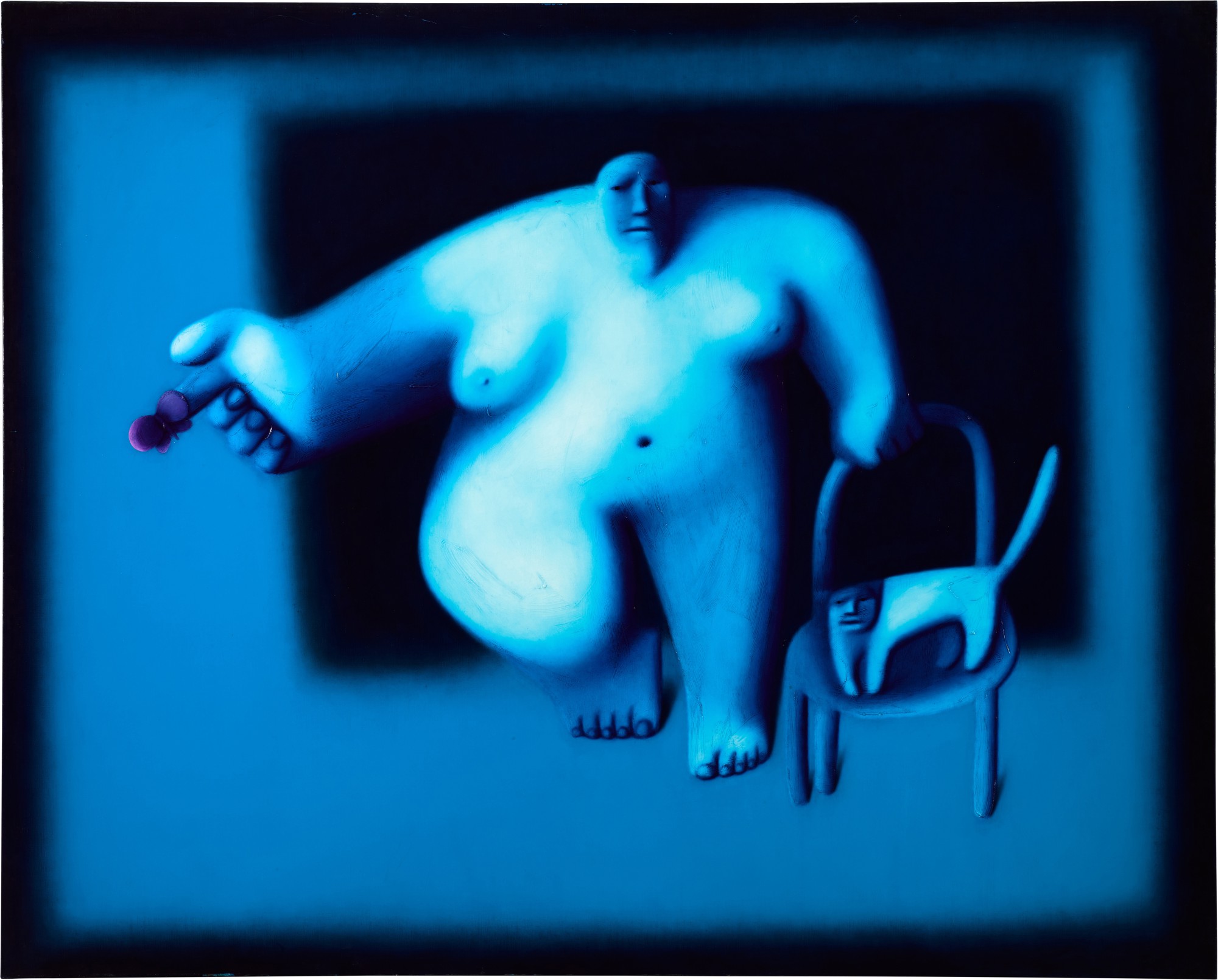 Woman with Cat and Butterfly