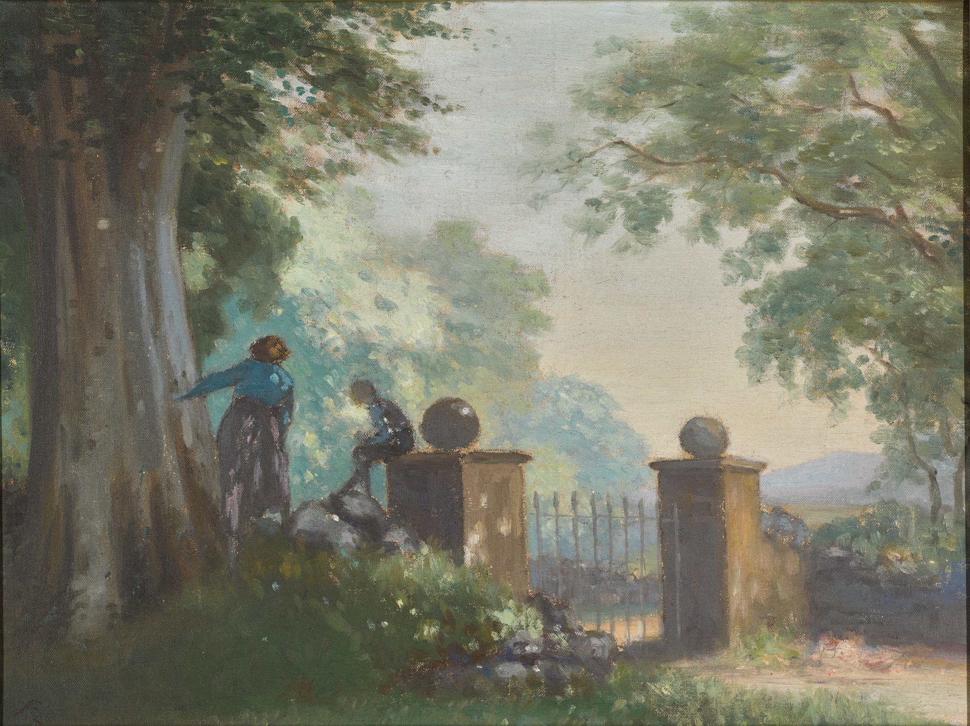 George Russell, called AE — Two Figures by a Gate
