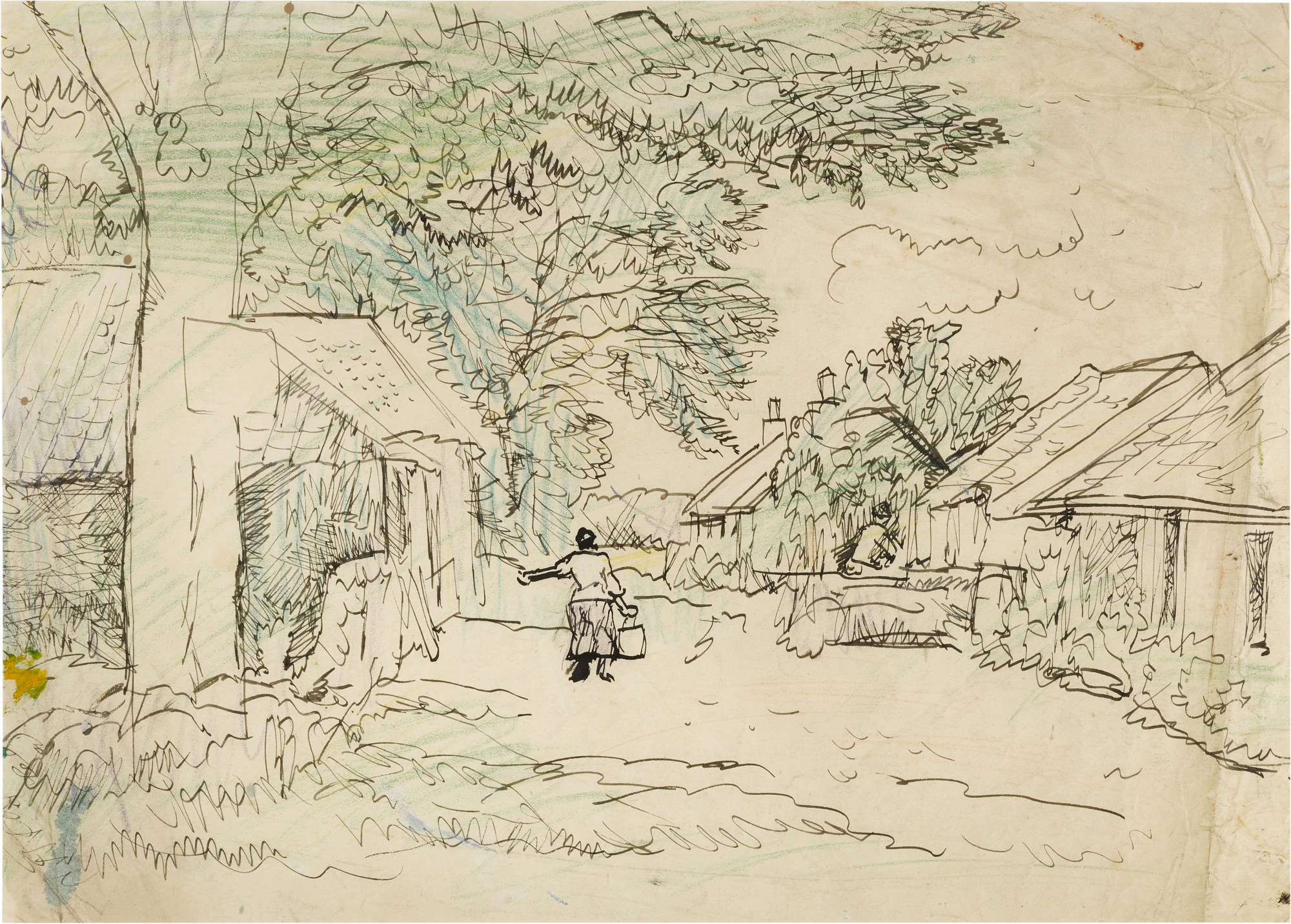 George Leslie Hunter — Cottages and Figures