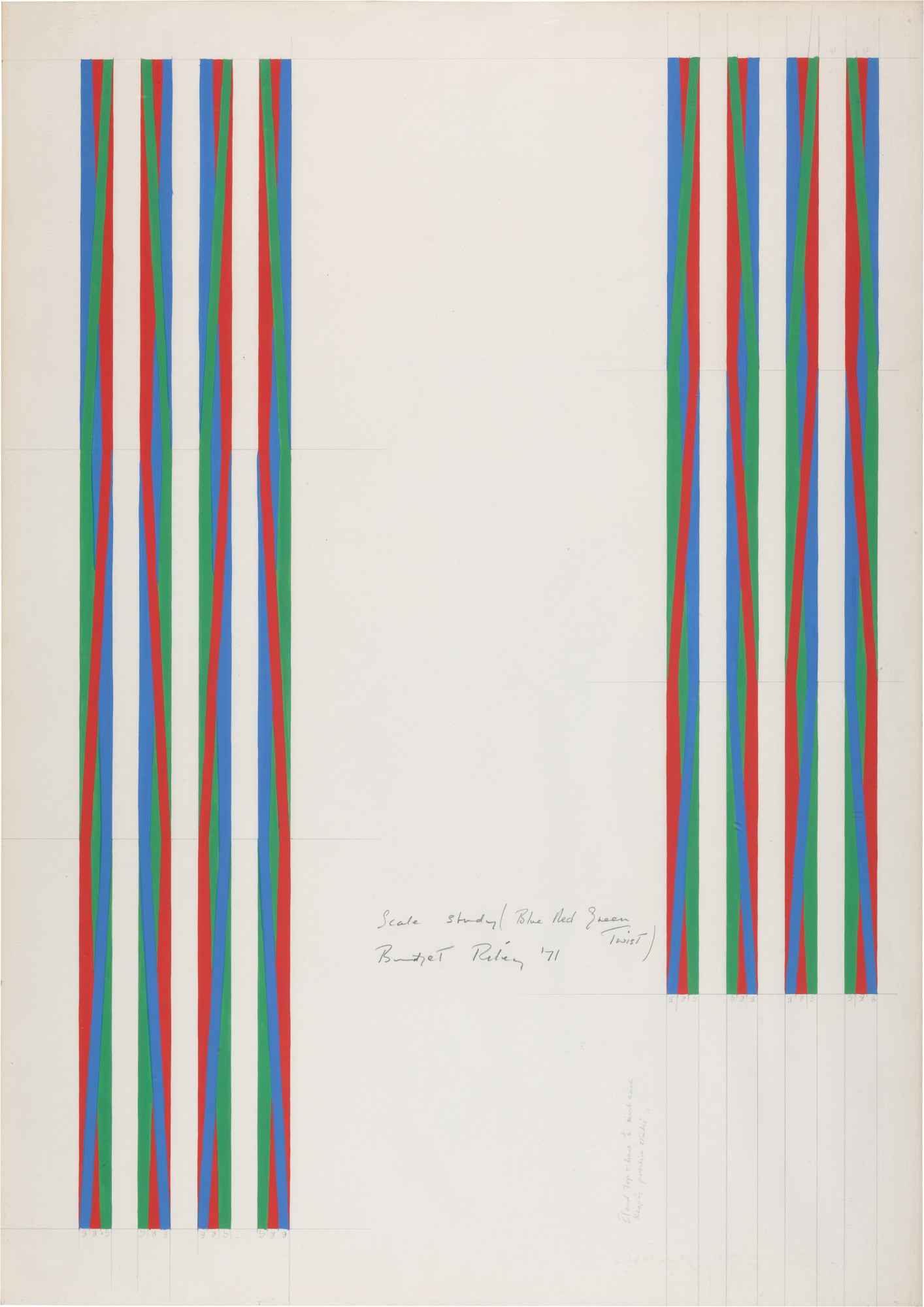 Bridget Riley — Scale Study (Blue Red Green Twist)