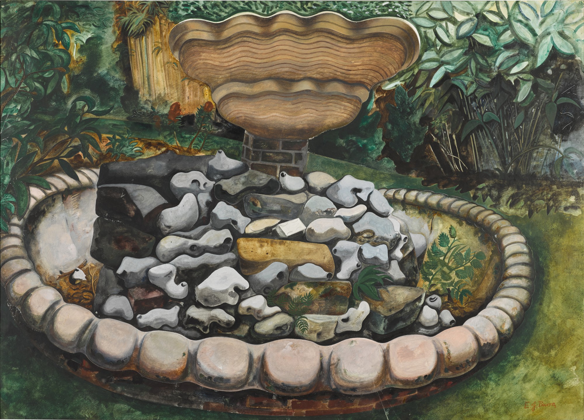 Edward Burra — Garden Ornaments with Flints