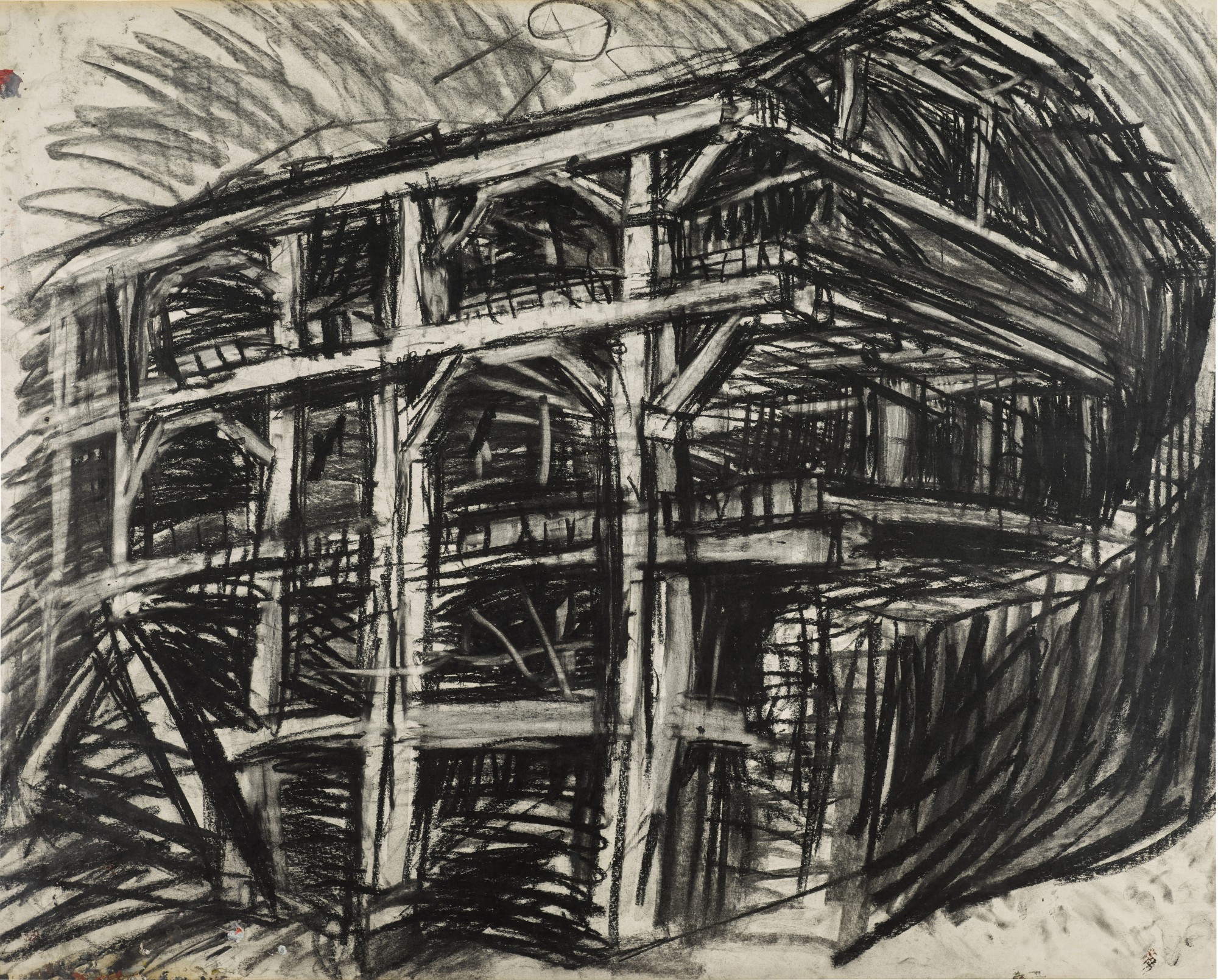 Leon Kossoff — Partly Demolished Warehouse, St. Katharine Dock, London, Spring 1973