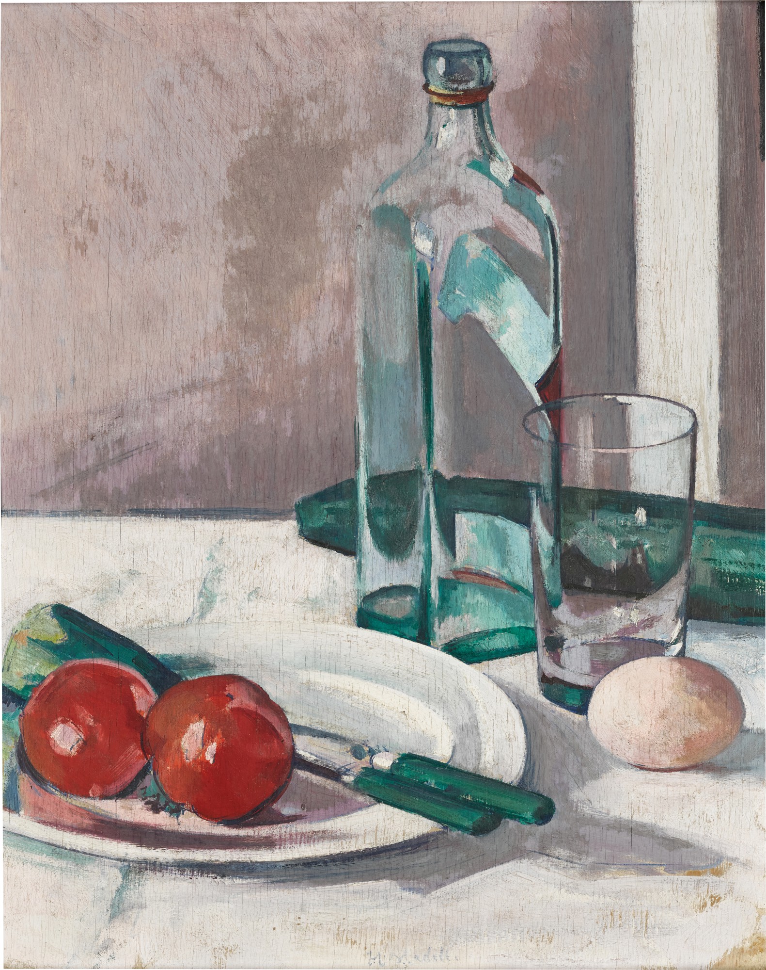 Still Life with Glass, Bottle and Egg