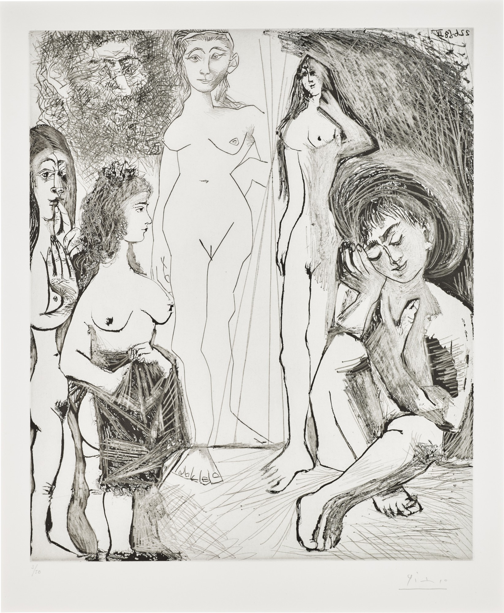 Pablo Picasso — Jeune Garçon Rêvant: Les Femmes! (B. 1660; Ba. 1676)