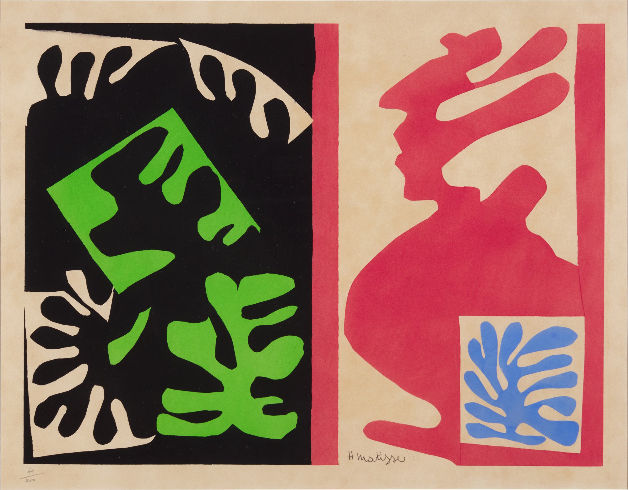 Composition noir et rouge