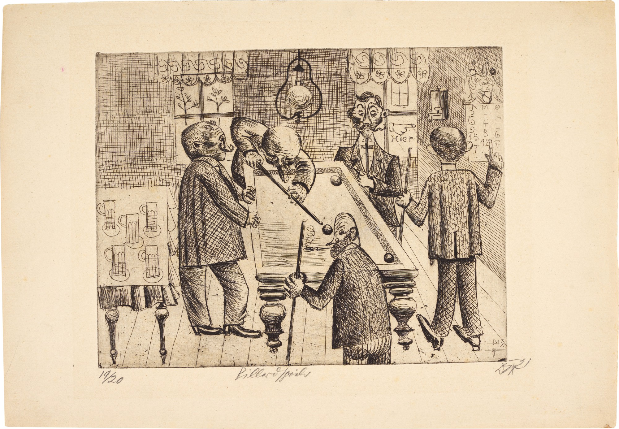 Otto Dix — Billardspieler (K. 12)