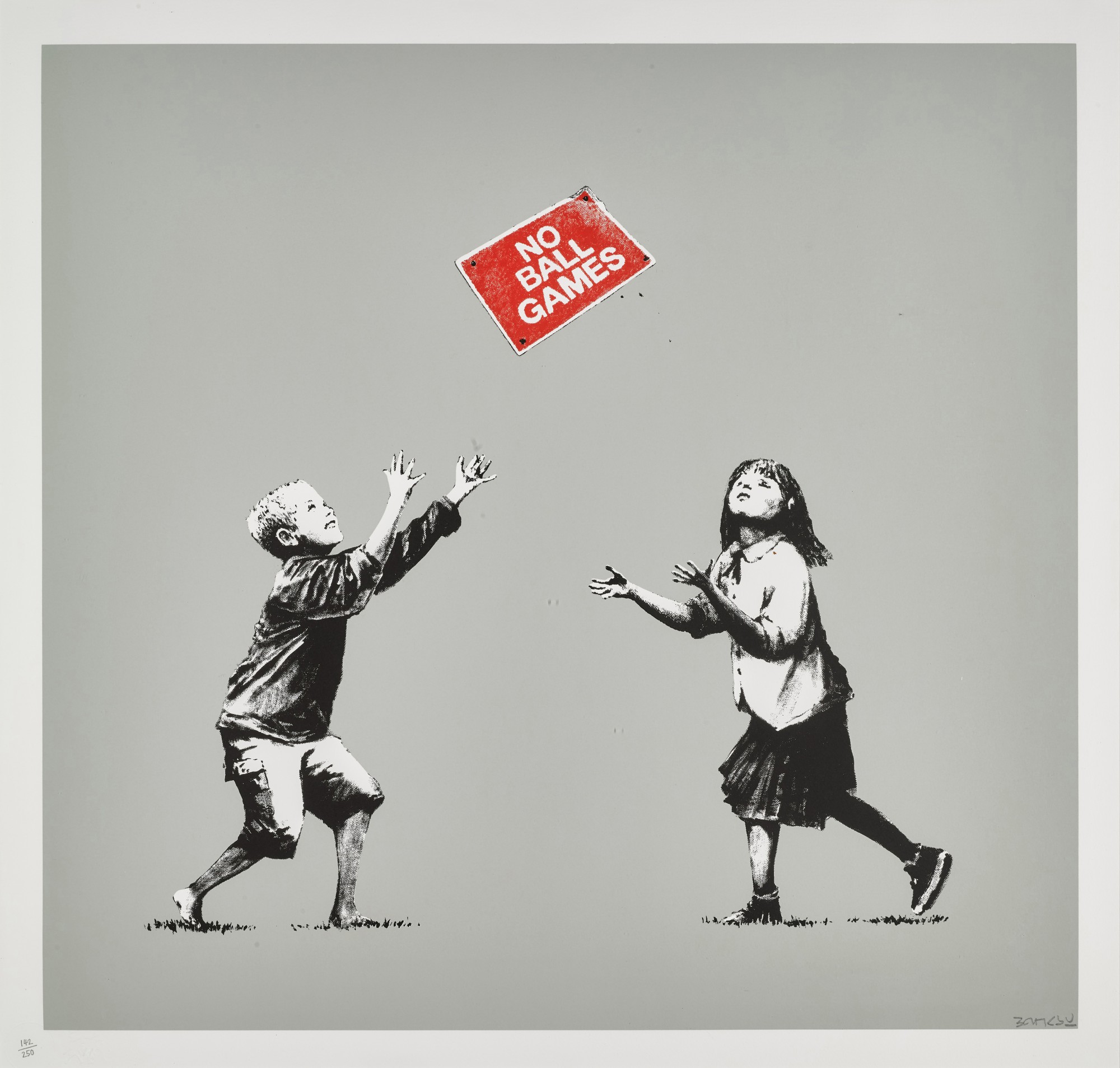 Banksy — No Ball Games (Grey)