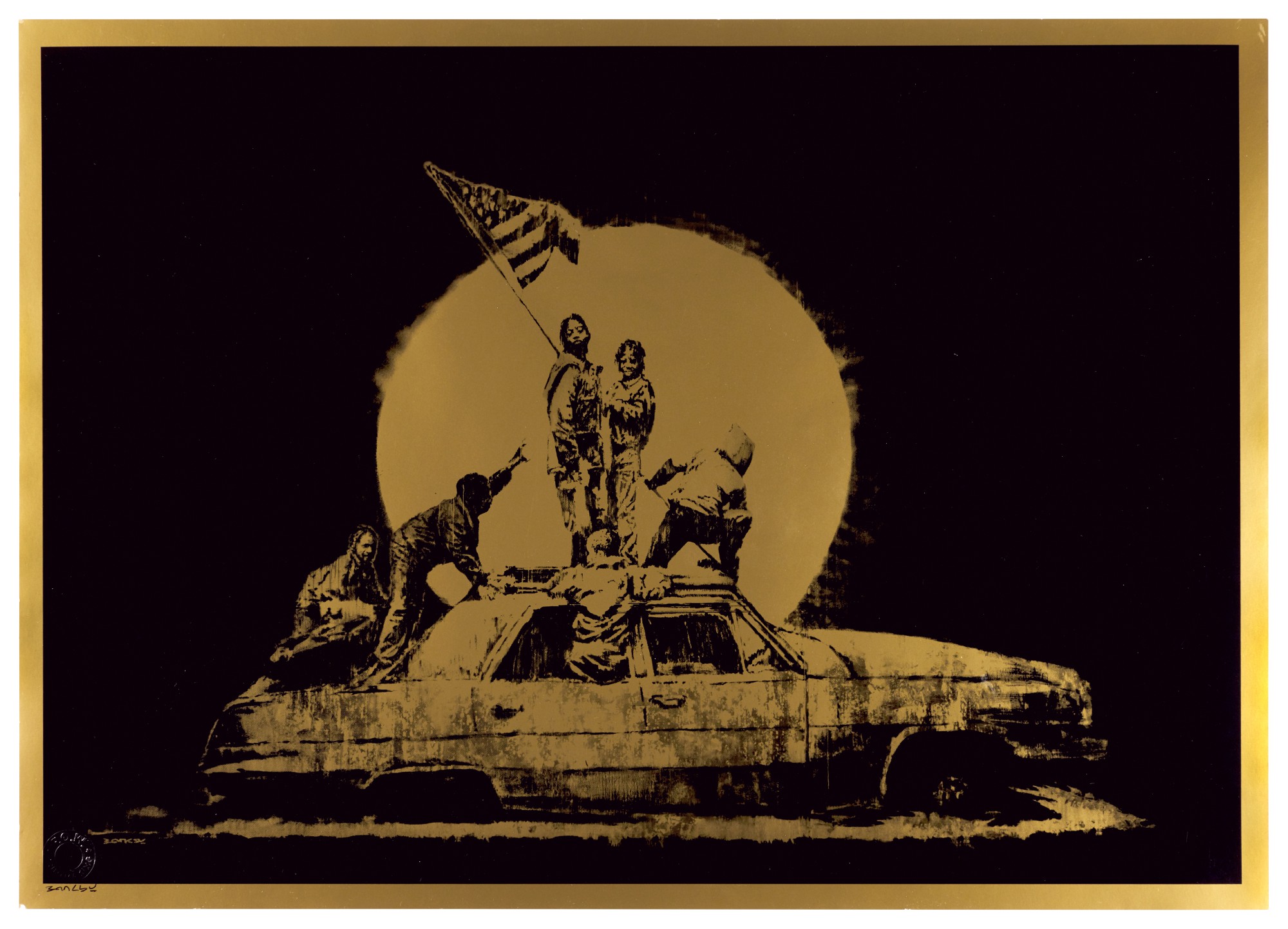 Banksy — Gold Flag