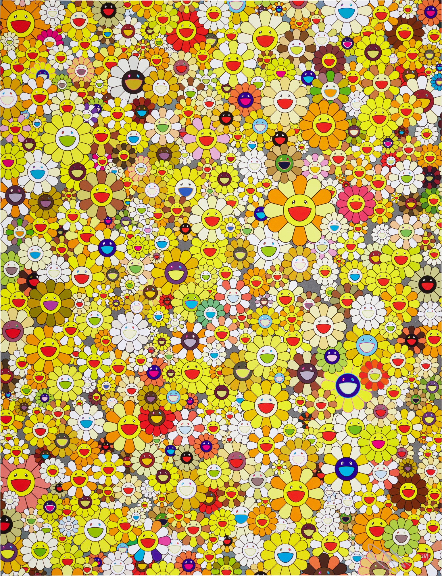 Takashi Murakami — An Homage to IKB, 1957 F; An Homage to IKB, 1957 E; and An Homage to Monoprint, 1960 E (Three Works)