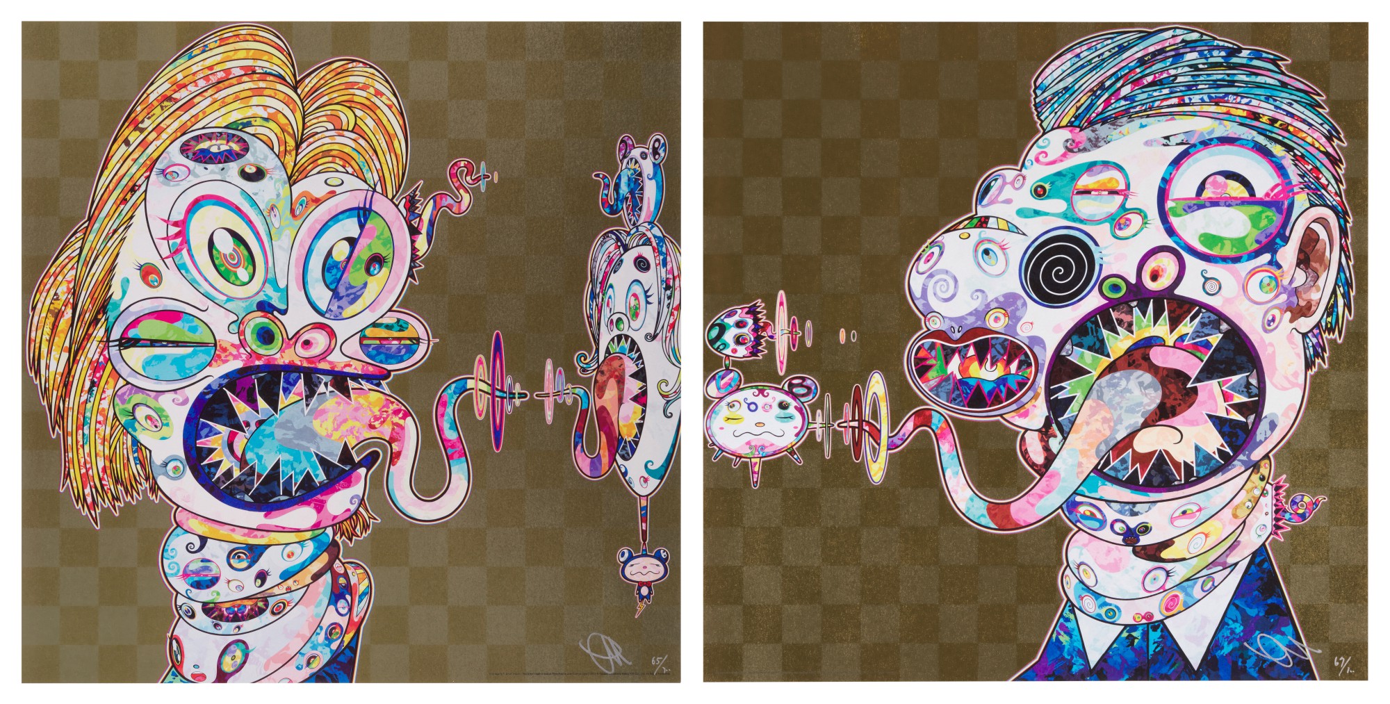 Takashi Murakami — Homage to Francis Bacon (Study for Head of Isabel Rawsthorne and George Dyer) (Two Works)