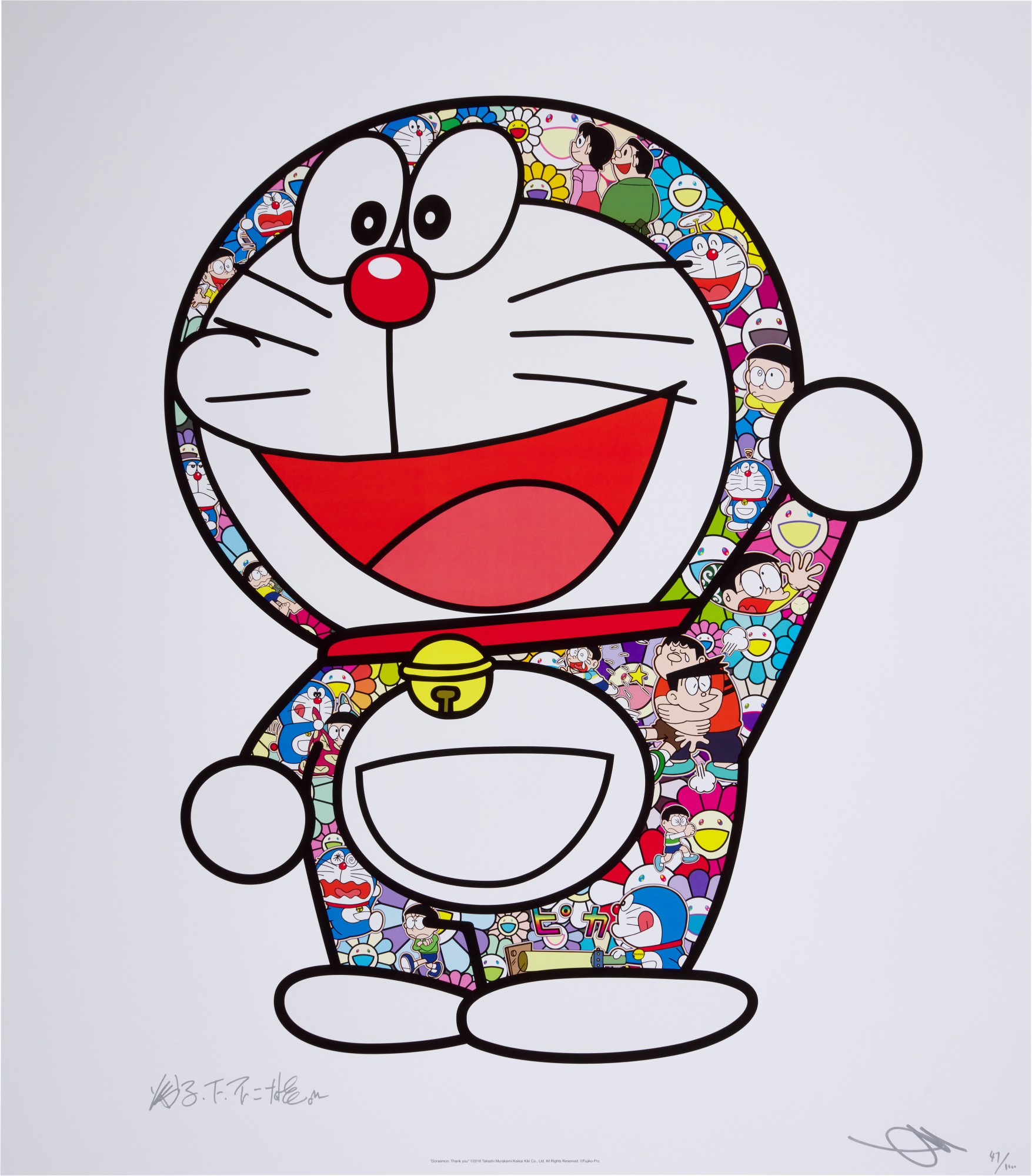 Takashi Murakami — Doraemon: Thank You; Doraemon: Here We Go!; and Doraemon: Hip Hip Hurrah! (Three Works)