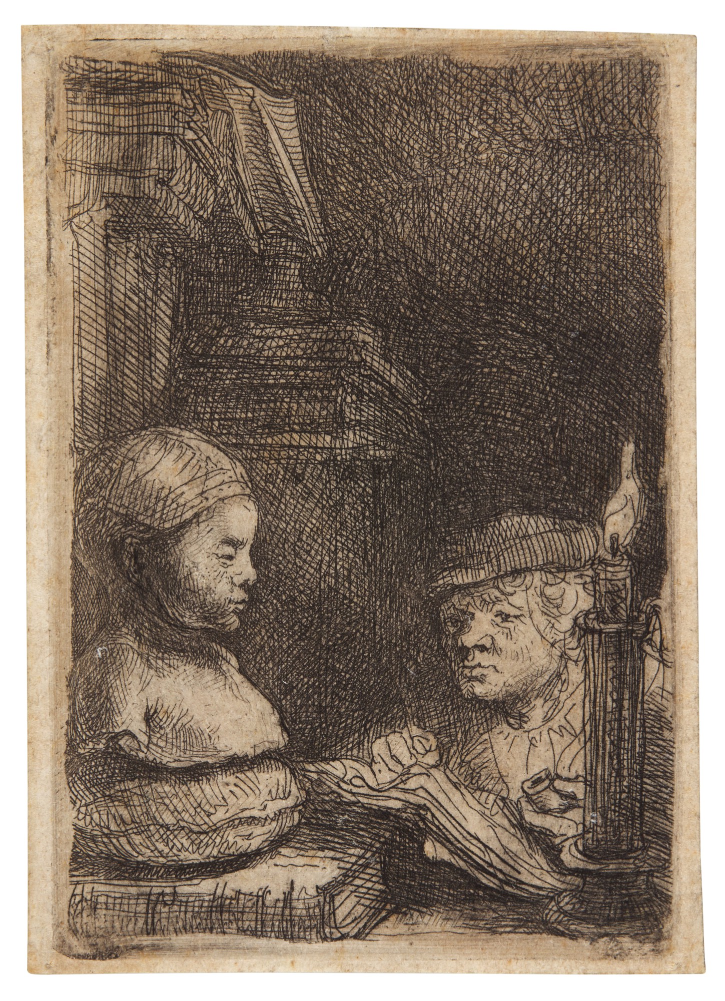 Rembrandt Harmensz. van Rijn — Man Drawing from a Cast (B., Holl. 130; New Holl. 192; H. 191)