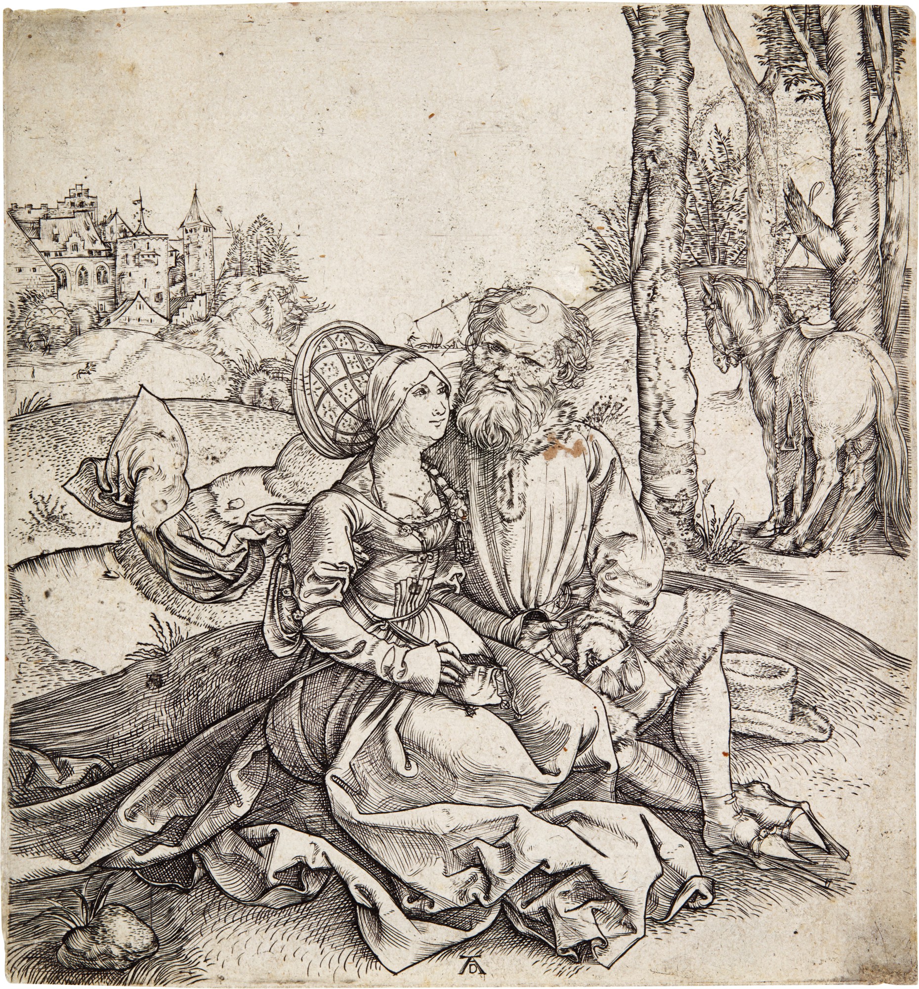 Albrecht Dürer — The Ill-assorted Couple (B. 93; M., Holl. 77)