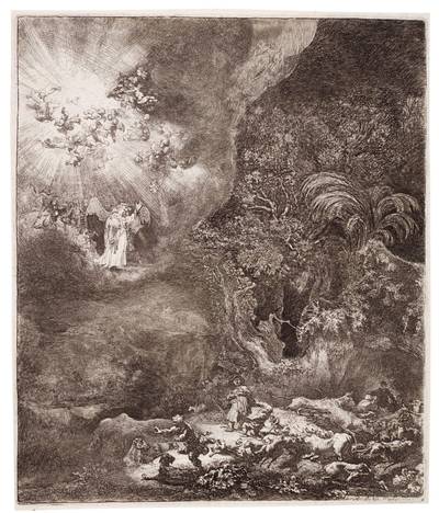 The Angel Appearing to the Shepherds (B., Holl. 44; New Holl. 125; H. 120)