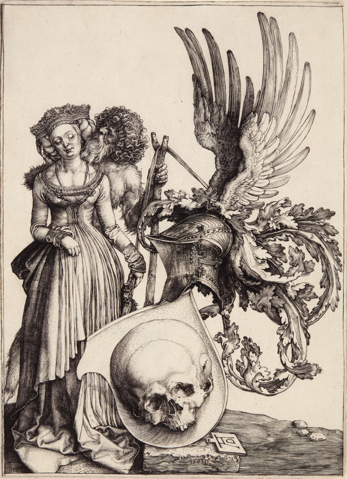 Albrecht Dürer — Coat of Arms with a Skull (Bartsch 101; Meder, Hollstein 98)