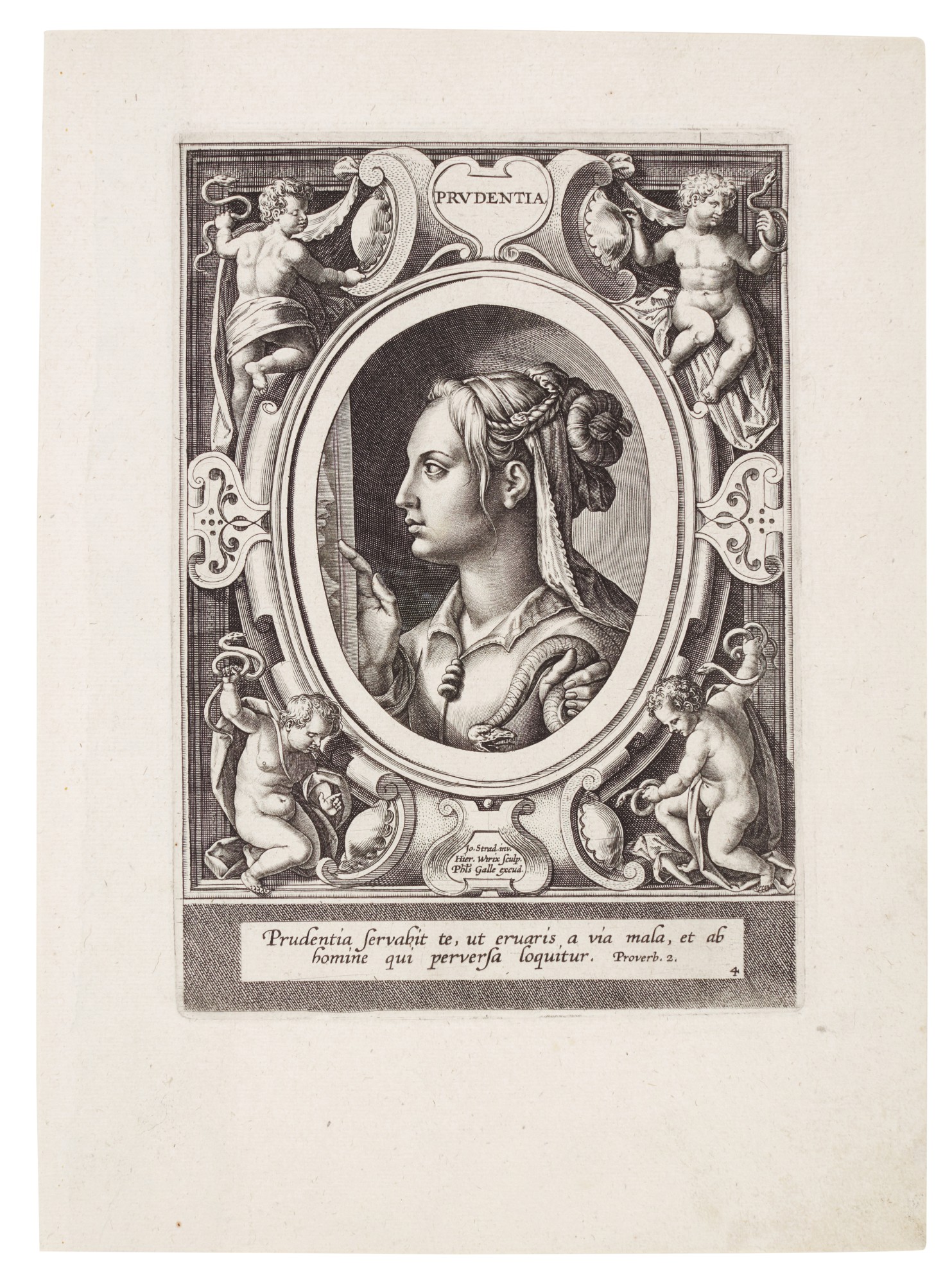 After Jan Van Der Straet, called Stradanus — The Seven Virtues (New Hollstein 263-270)
