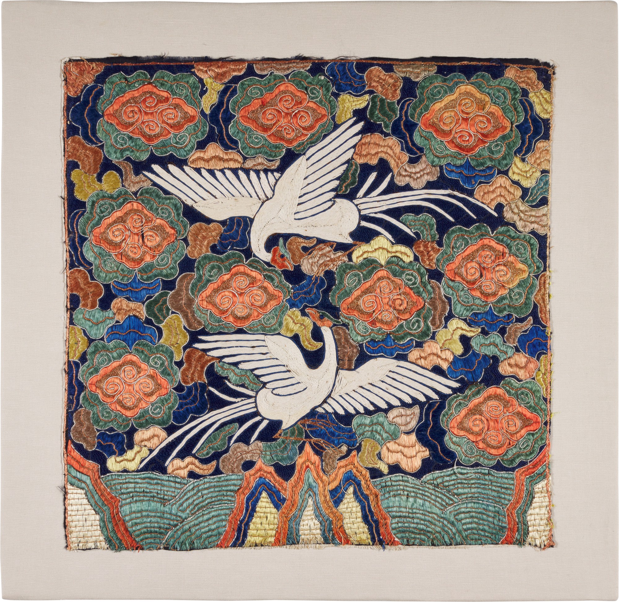 Unknown (Historical) — 明十七世紀 刺綉五品文官白鷳紋補子