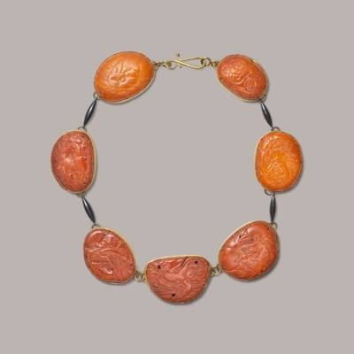 An amber necklace