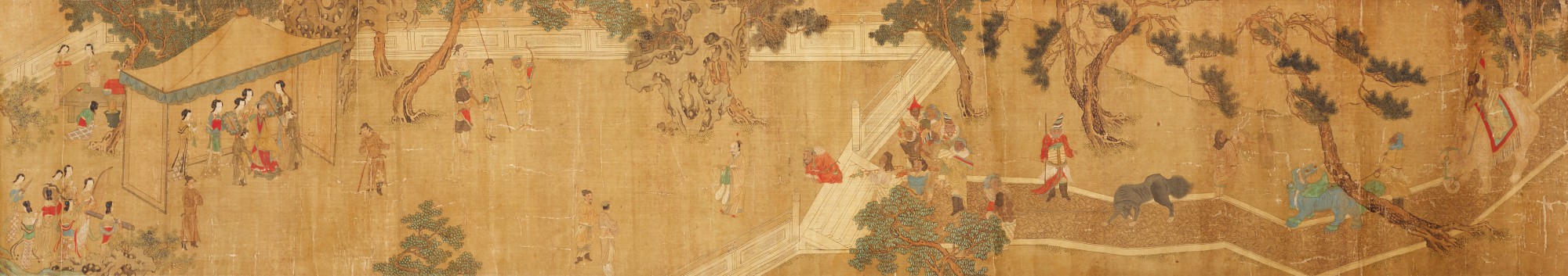 Anonymous, Foreign envoy with tribute bearers — 清十七/十八世紀 朝貢圖 設色絹本 手卷