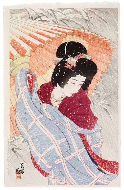Ito Shinsui (1898-1972) Snowstorm (Fubuki), Showa period, 20th century