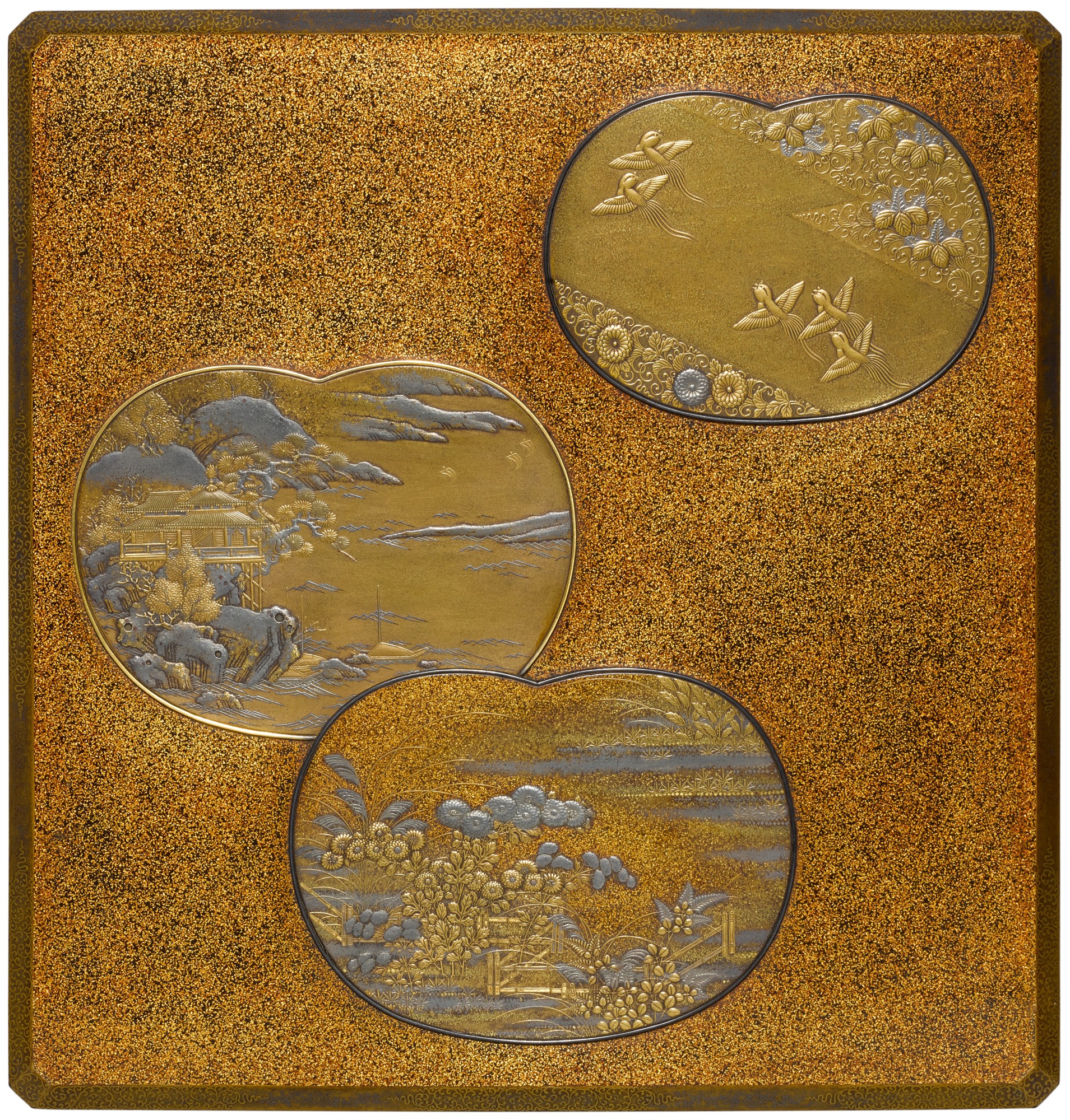 A fine suzuribako [writing box] — A fine suzuribako [writing box]  Attributed to the Igarashi school  Edo period, 17th - 18th century