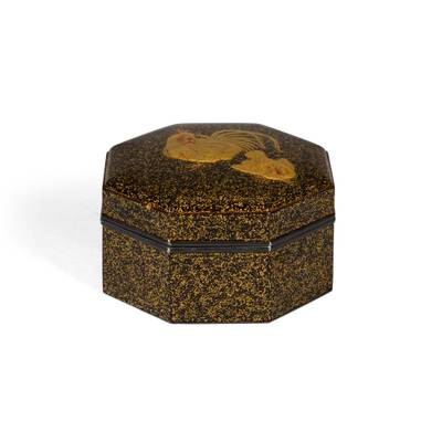 An octagonal lacquer box and cover