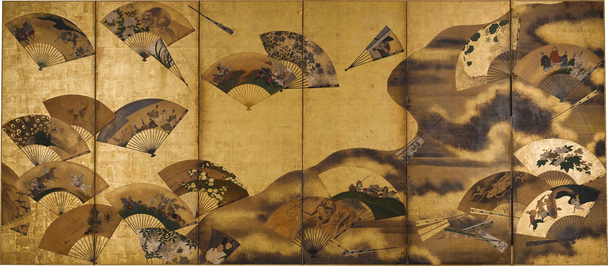 Anonymous — Scattered fans | Edo period, late 17th - early 18th century